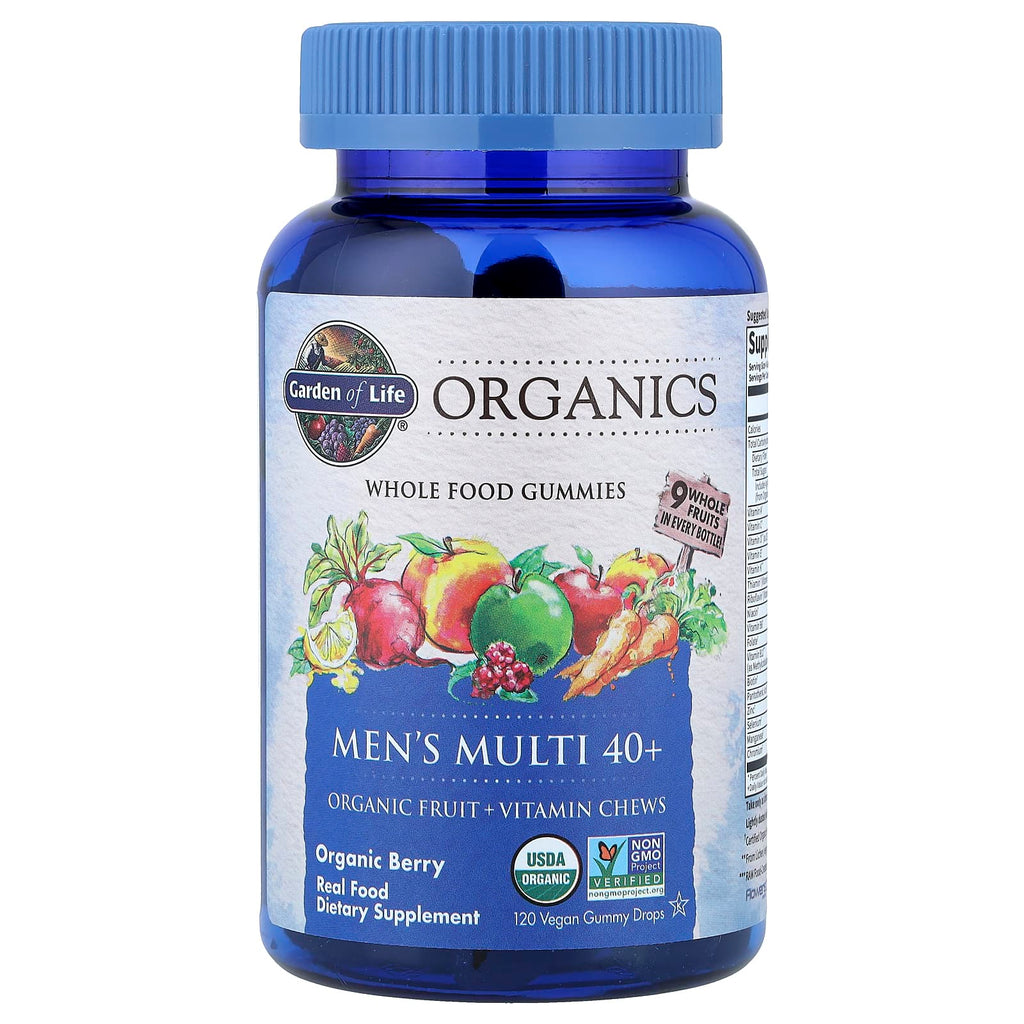 Garden of Life, Organics, Men's Multi 40+, Organic Berry, 120 Vegan Gummy Drops