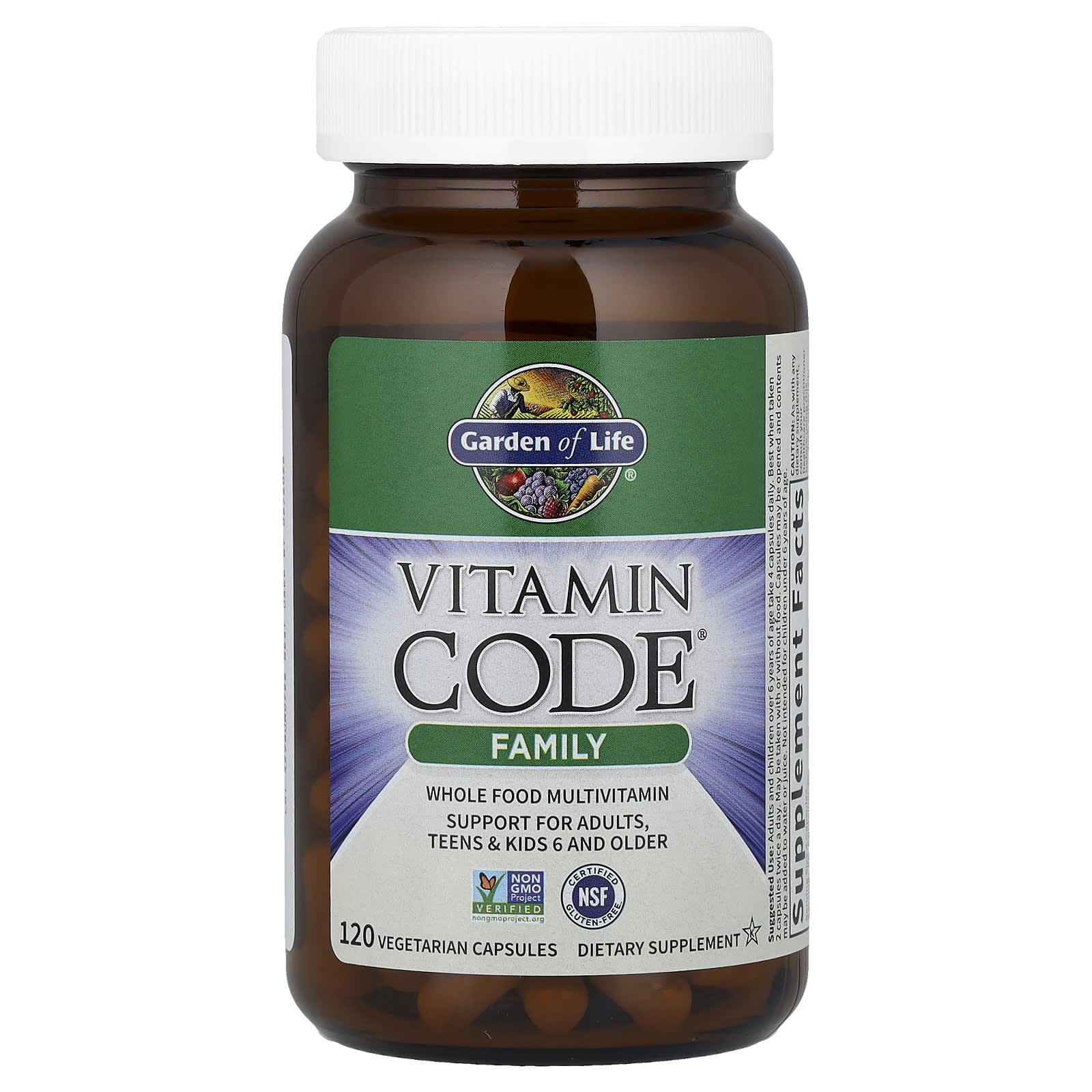 Garden of Life, Vitamin Code®, Family, Whole Food Multivitamin, 120 Vegetarian Capsules