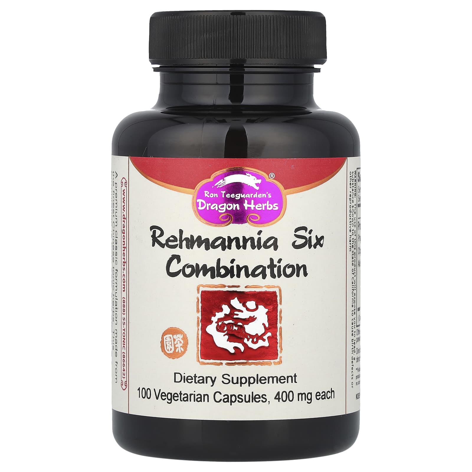 Dragon Herbs, Rehmannia Six Combination, 100 Vegetarian Capsules