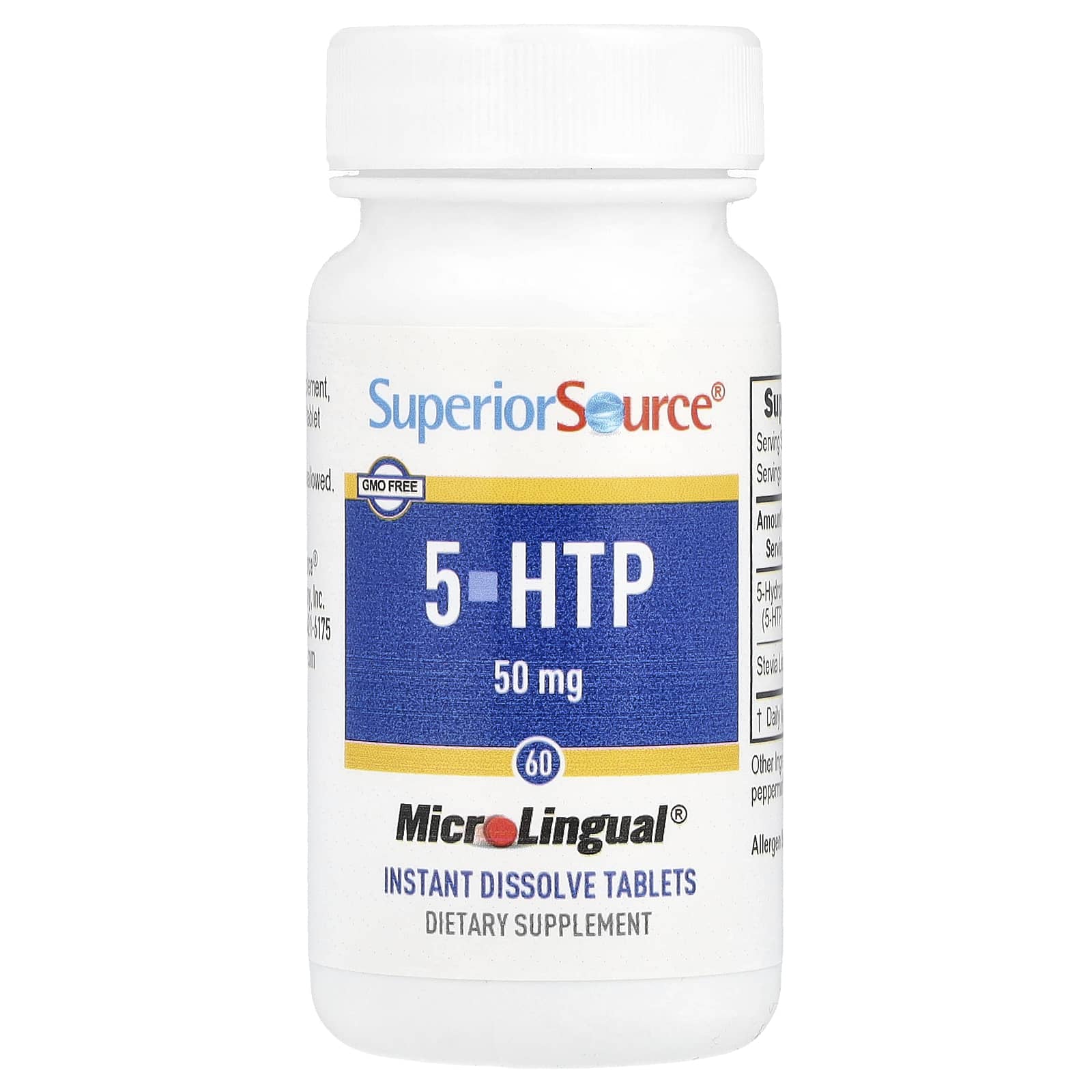 Superior Source, 5-HTP, 50 mg, 60 MicroLingual® Instant Dissolve Tablets
