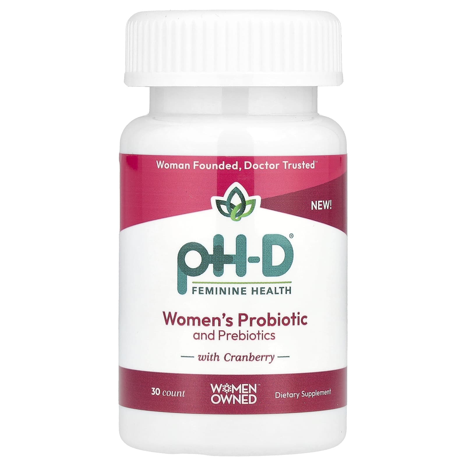 pH-D Feminine Health, Women's Probiotic and Prebiotics With Cranberry, 30 Capsules