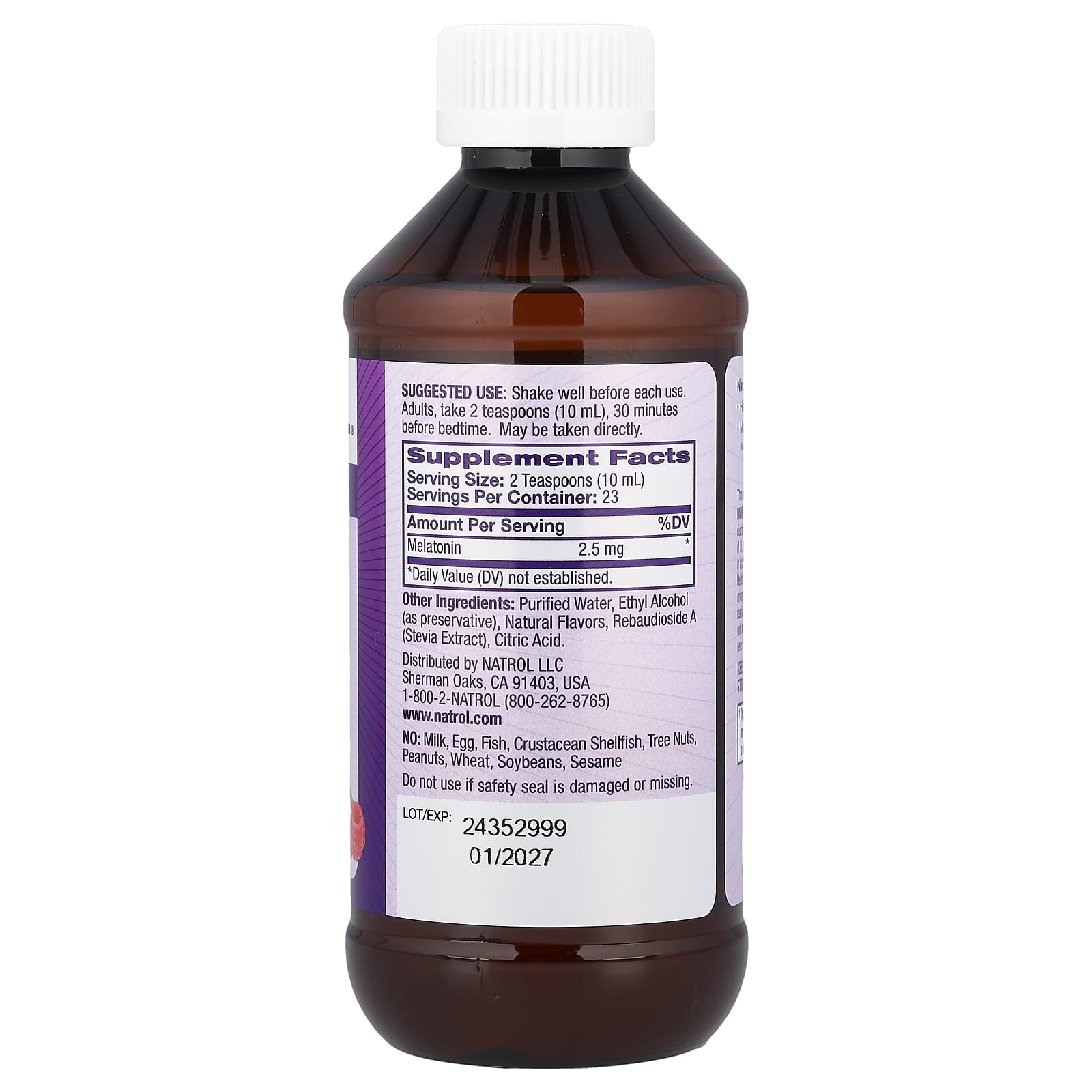 Natrol, Liquid Melatonin, Berry, 2.5 mg, 8 fl oz (237 ml)