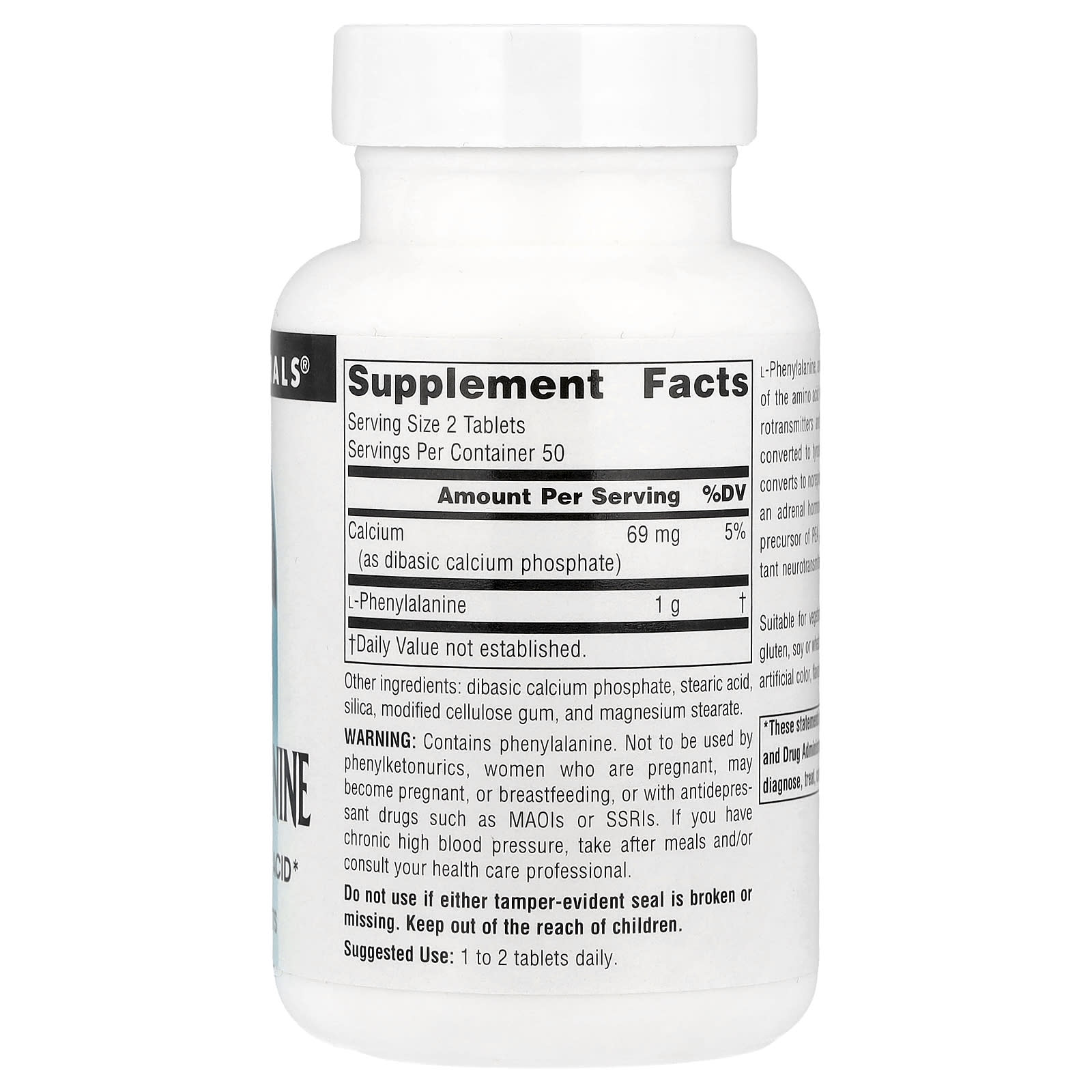Source Naturals, L-Phenylalanine, 100 Tablets
