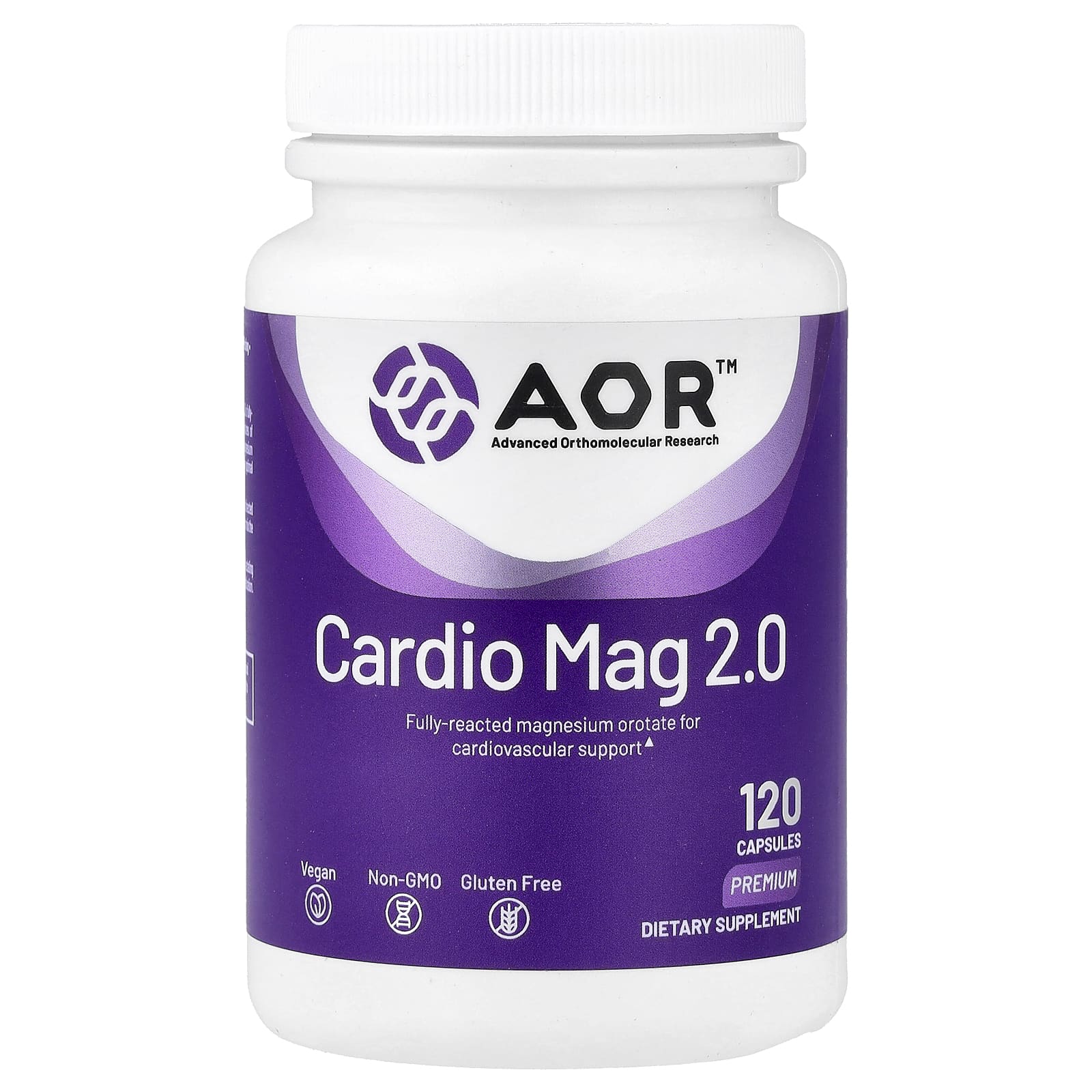 Advanced Orthomolecular Research AOR, Cardio Mag 2.0, 120 Capsules