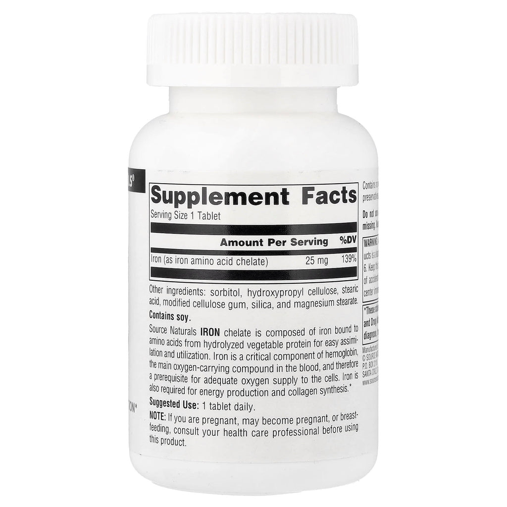 Source Naturals, Iron, 25 mg, 250 Tablets