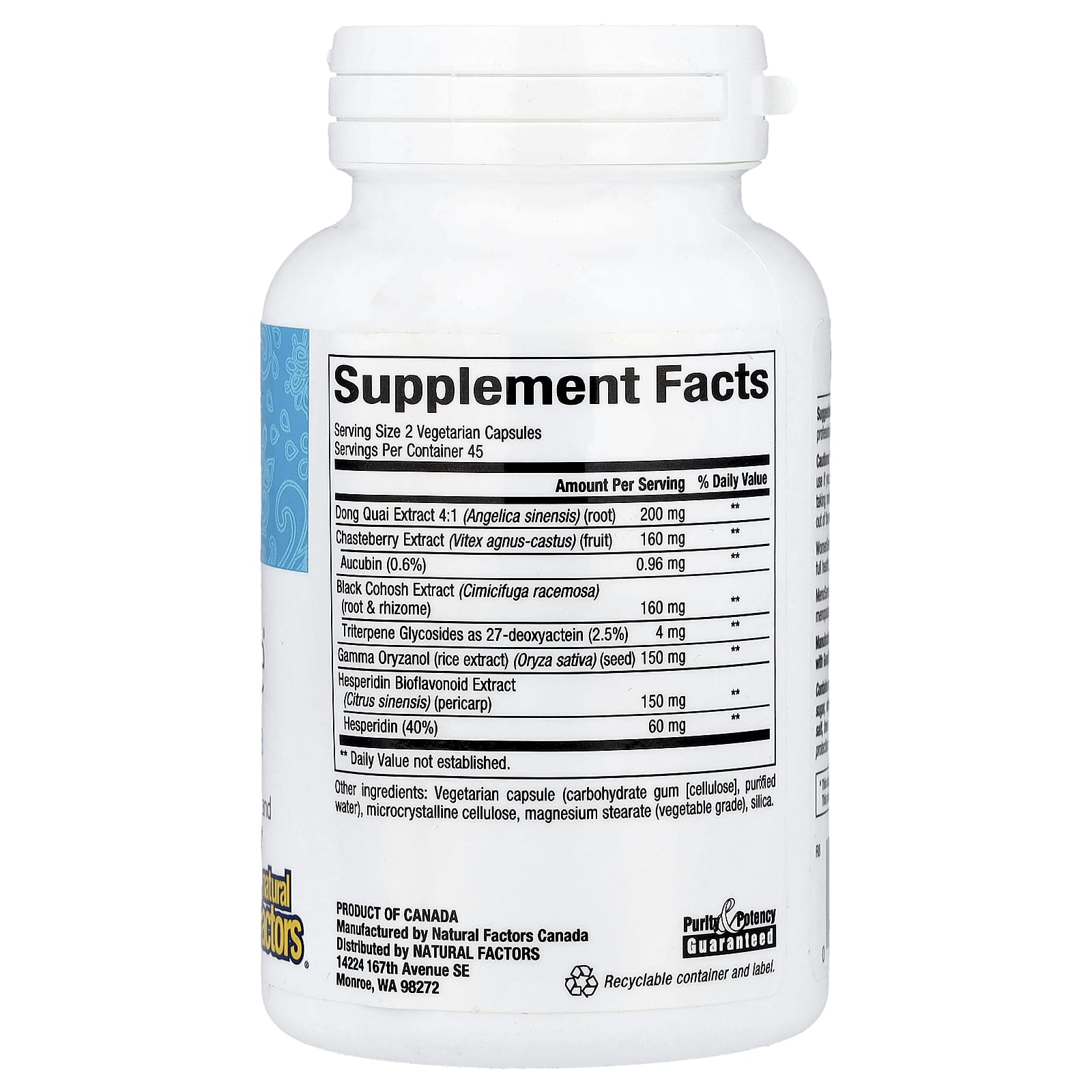 Natural Factors, WomenSense®, MenoSense®, Menopause Formula, 90 Vegetarian Capsules