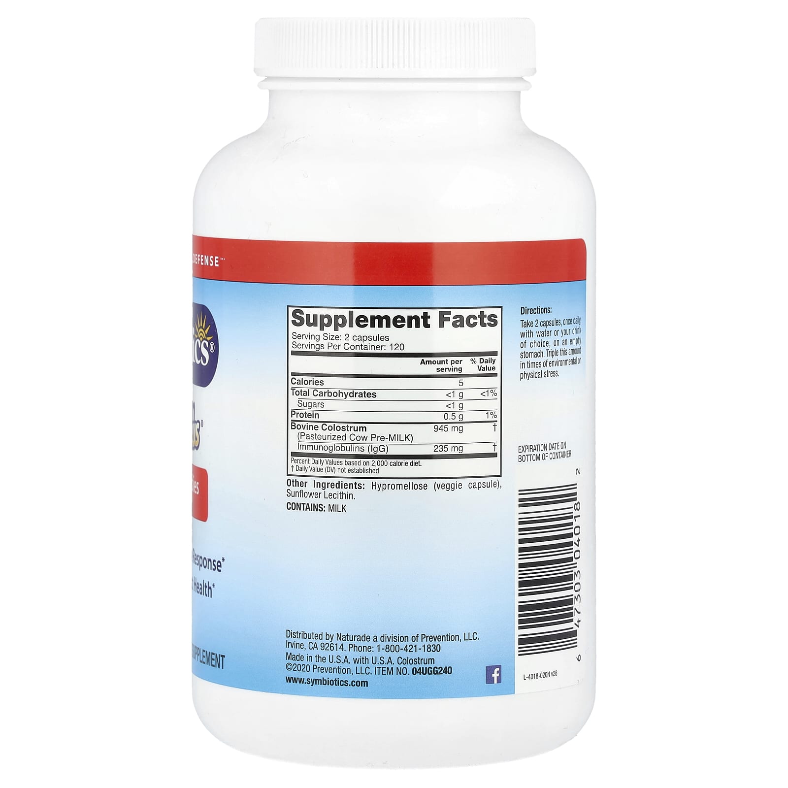 Symbiotics, Colostrum Plus®, 240 Veg Capsules