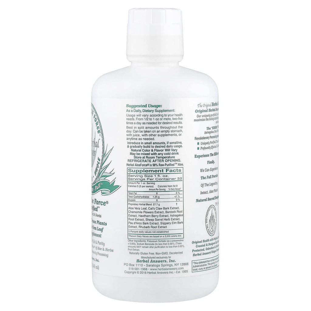 Herbal Answers, Herbal Aloe Force®, Raw Purified™, 32 fl oz (946 ml)