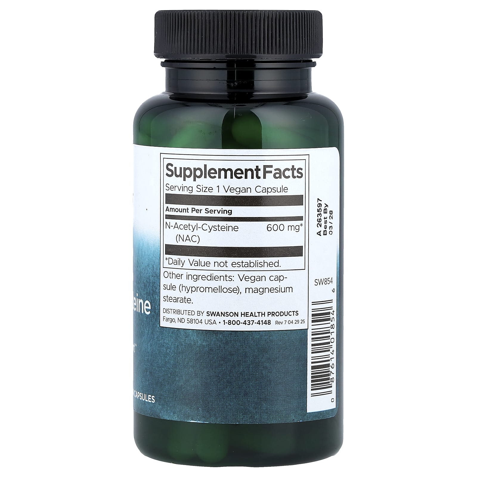 Swanson, NAC, 600 mg, 100 Vegan Capsules