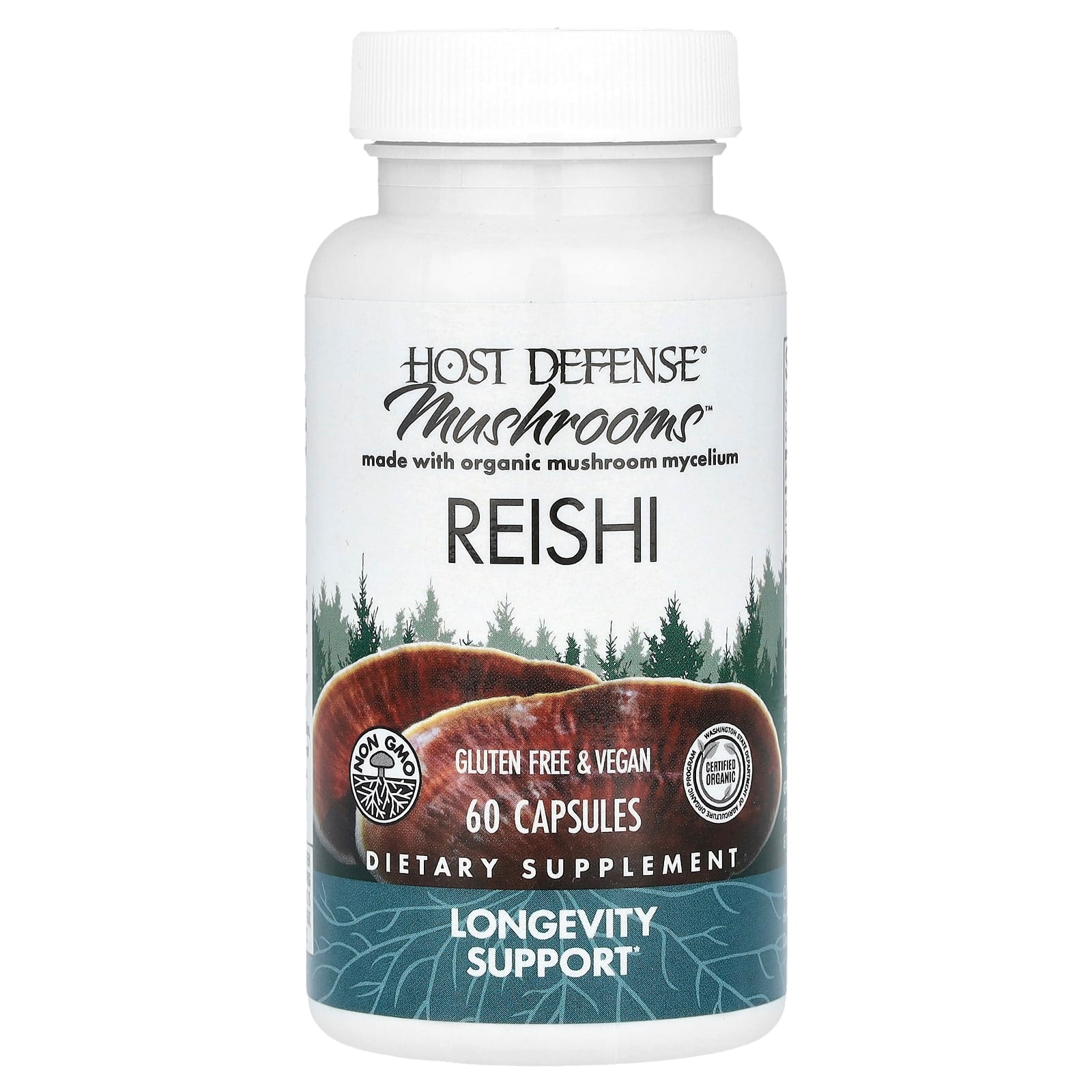 Host Defense, Mushrooms™, Reishi, 60 Capsules (0.5 g per Capsule)