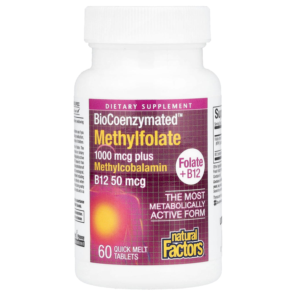 Natural Factors, BioCoenzymated™, Methylfolate, 1,000 mcg, 60 Quick Melt Tablets