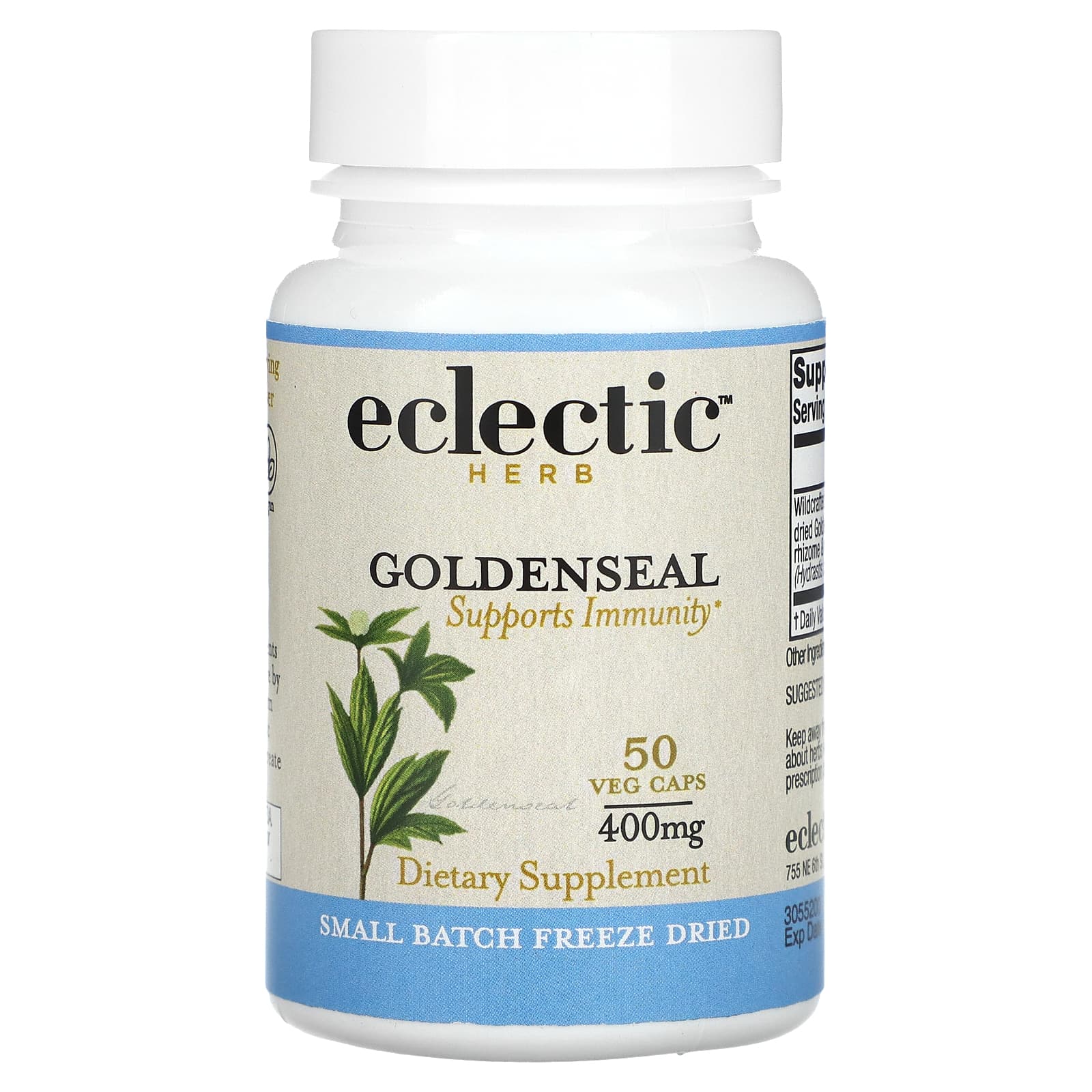 Eclectic Herb, Freeze Dried, Goldenseal, 400 mg, 50 Veg Caps