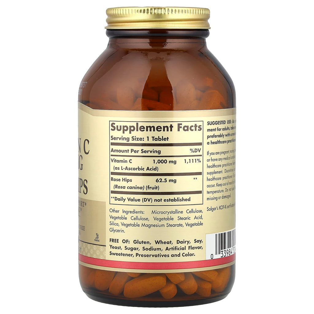Solgar, Vitamin C with Rose Hips, 250 Tablets