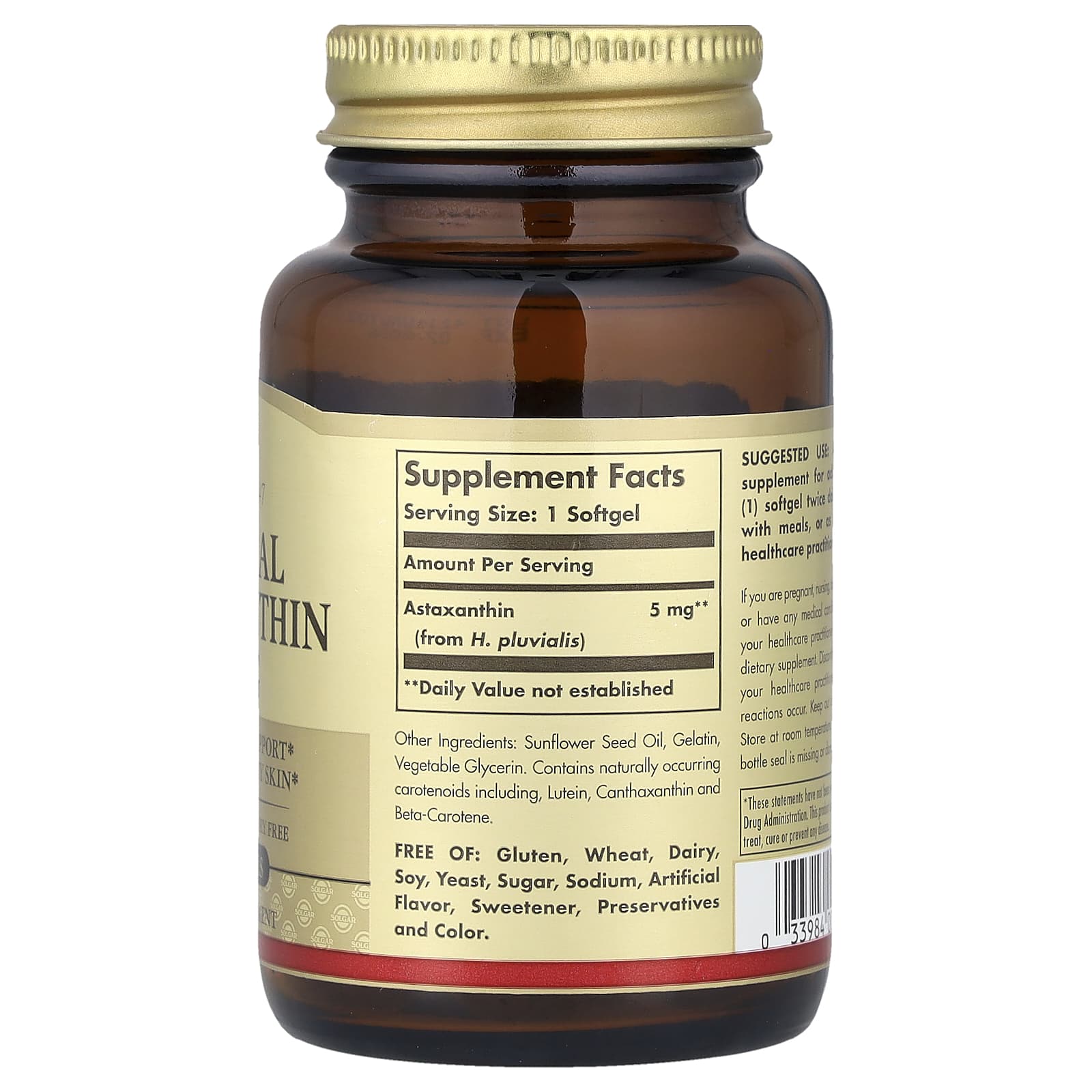 Solgar, Natural Astaxanthin, 5 mg, 60 Softgels