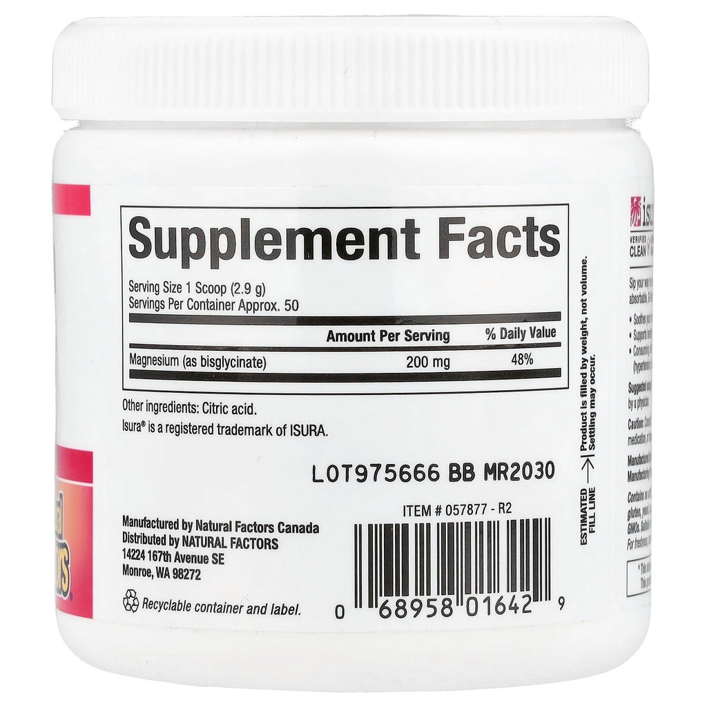 Natural Factors, Magnesium Pure Bisglycinate, 5.1 oz (145 g)