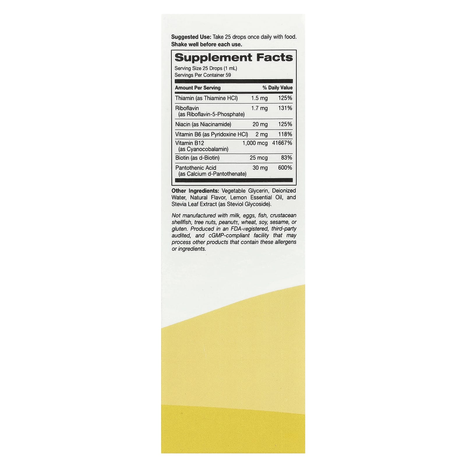 Super Nutrition, B Complex Full Spectrum with Vitamin B12, Pantothenic Acid, Biotin, and Niacin, Raspberry Lemon, 2 fl oz (59 ml)