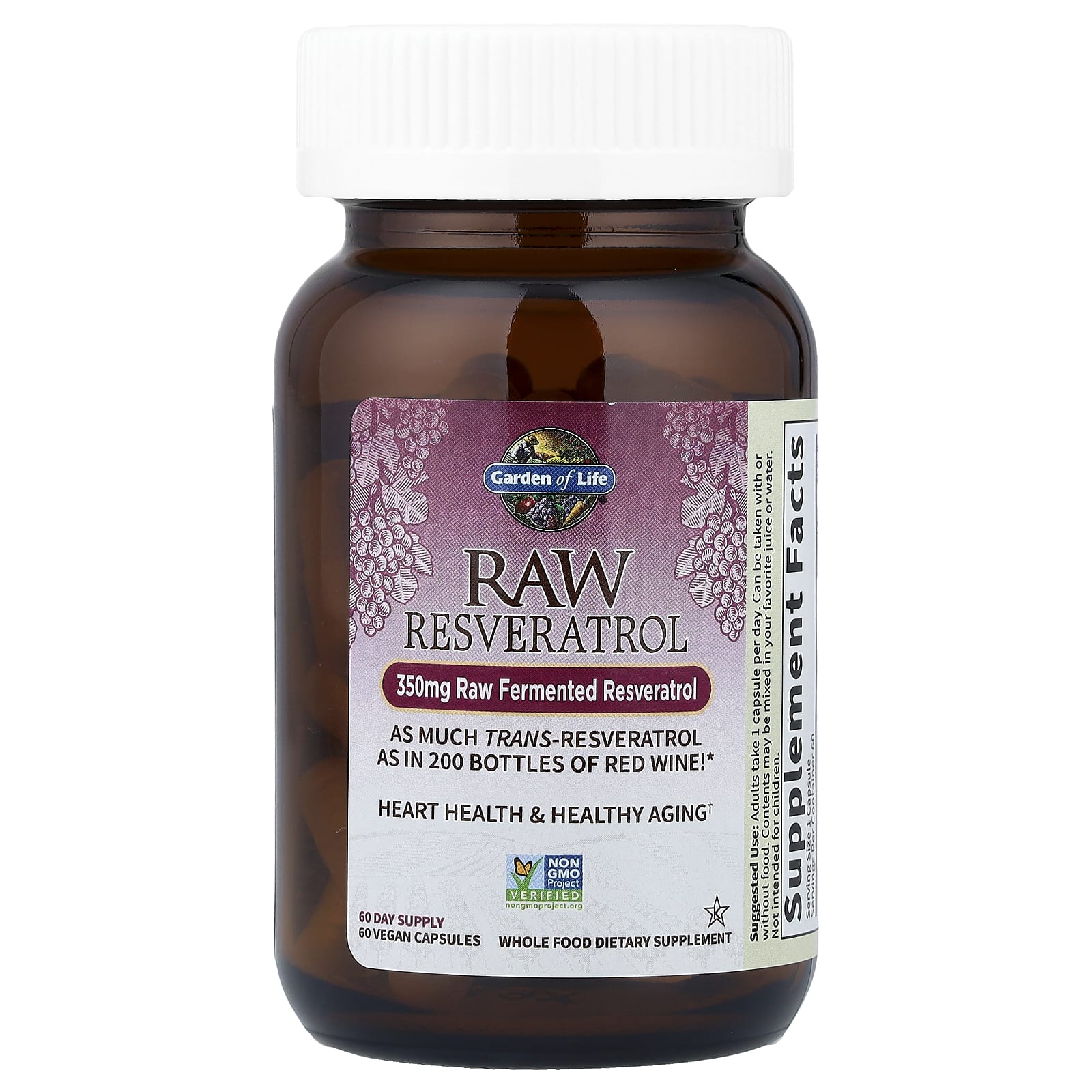 Garden of Life, RAW Resveratrol, 350 mg, 60 Vegan Capsules