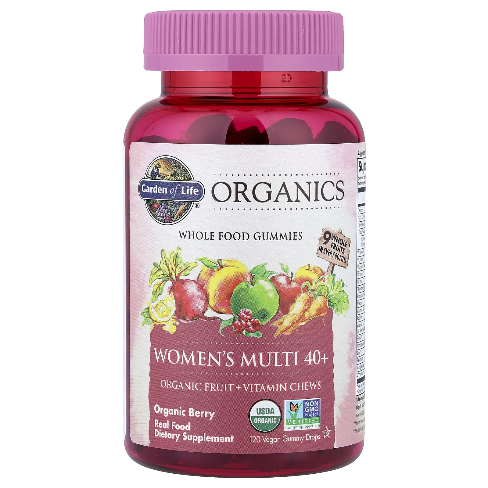 Garden of Life, Organics, Women's Multi 40+, Organic Berry, 120 Vegan Gummy Drops