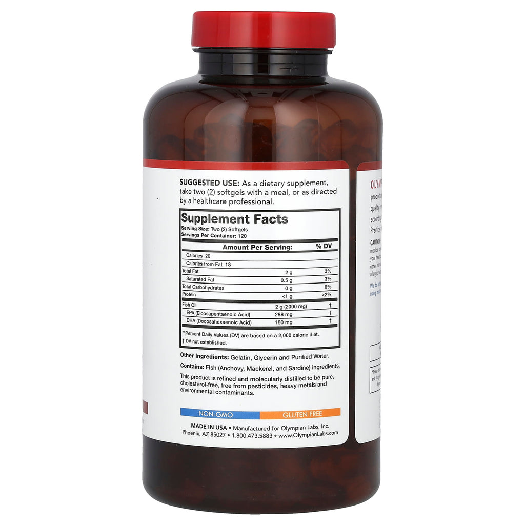 Olympian Labs, Omega-3 Fish Oils, 240 Softgels (1,000 mg per Softgel)
