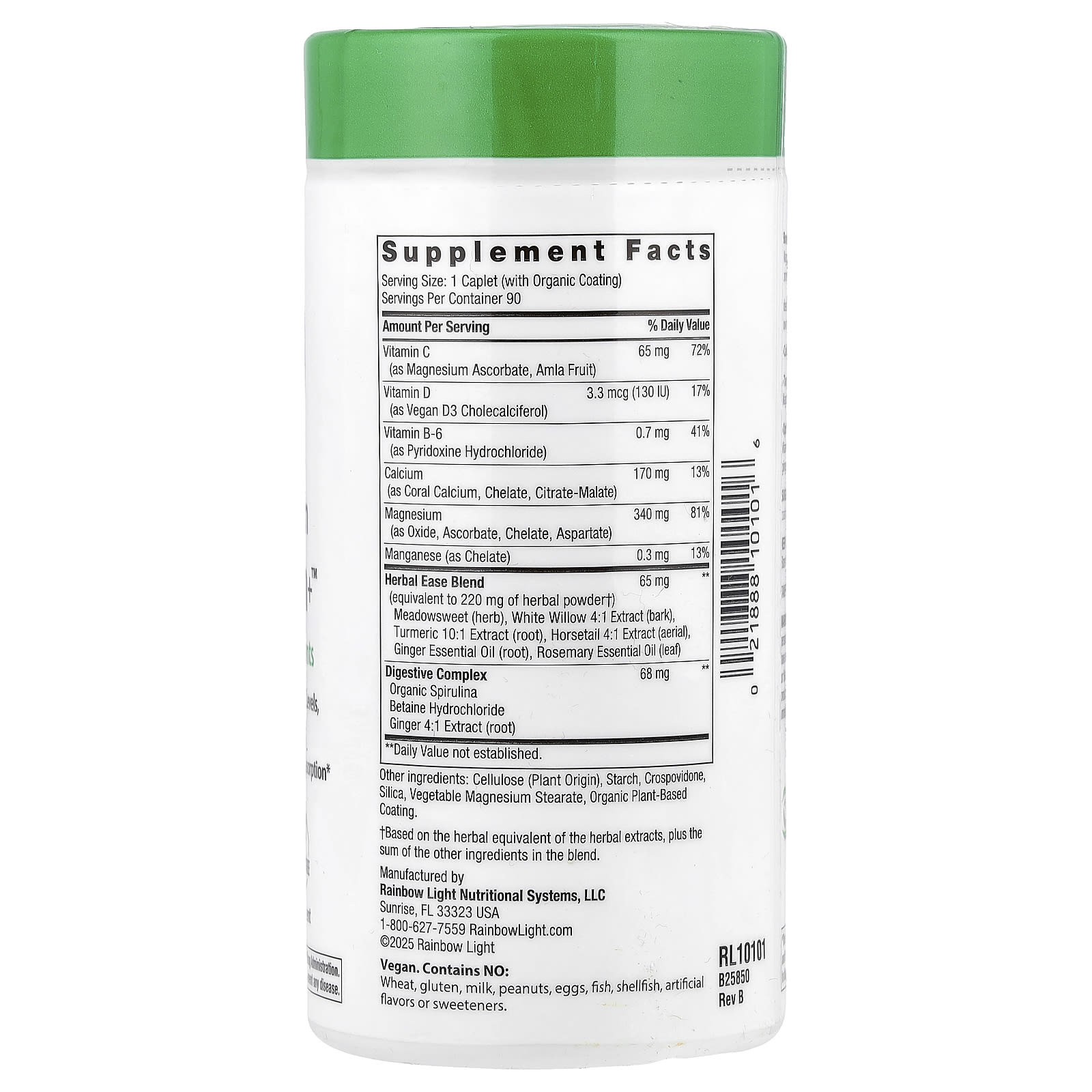 Rainbow Light, Magnesium Calcium+™, 90 Caplets