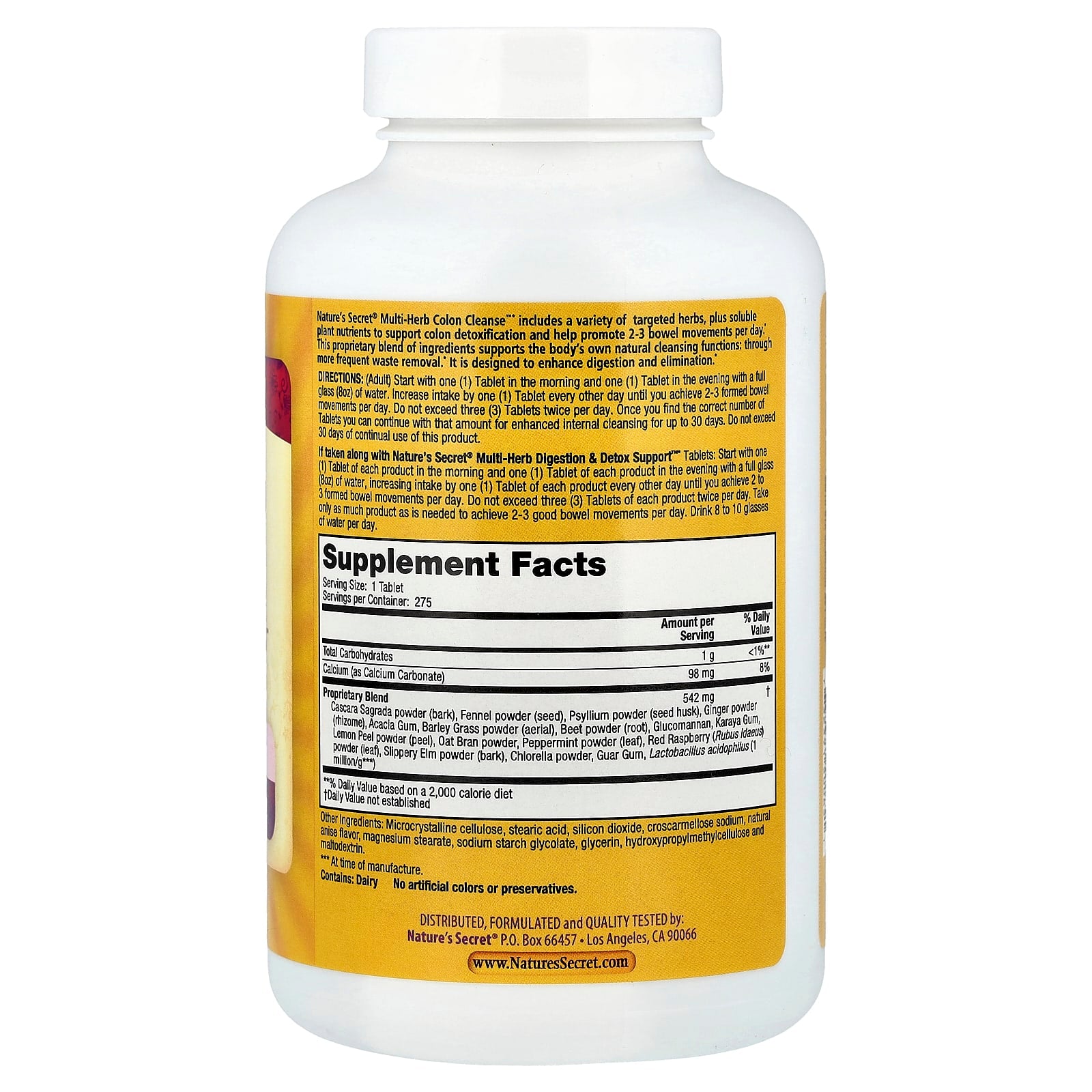 Nature's Secret, Multi-Herb Colon Cleanse™, 275 Tablets