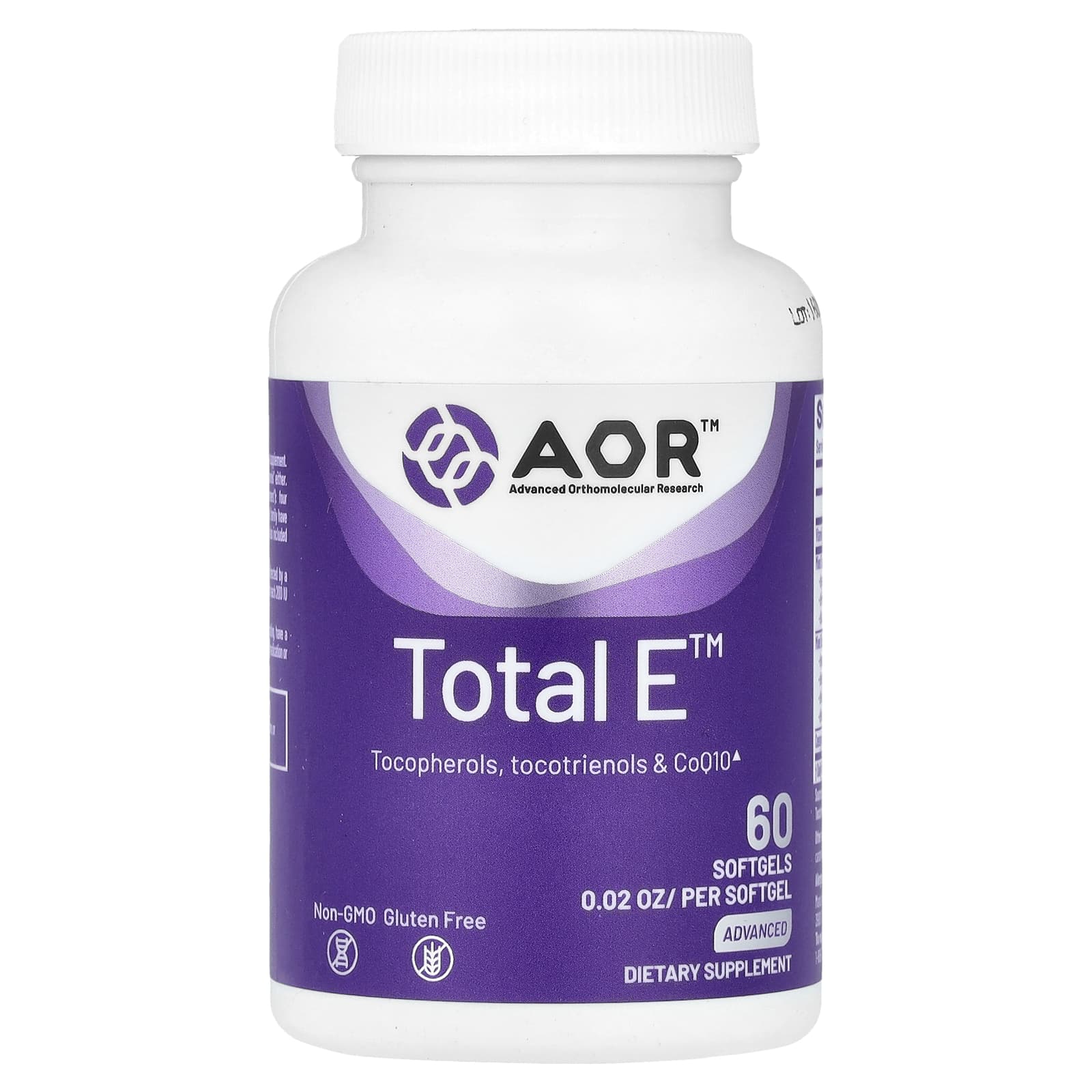 Advanced Orthomolecular Research AOR, Total E™, 60 Softgels