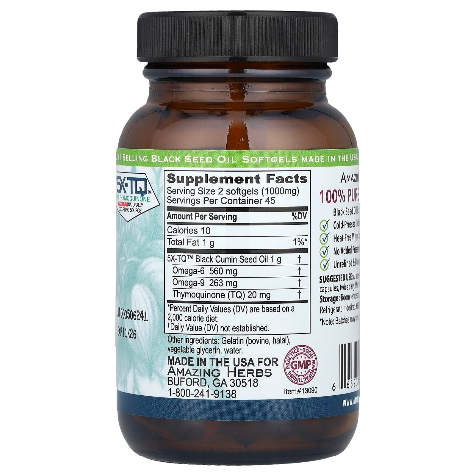 Amazing Herbs, Black Seed™, 90 Softgel Capsules