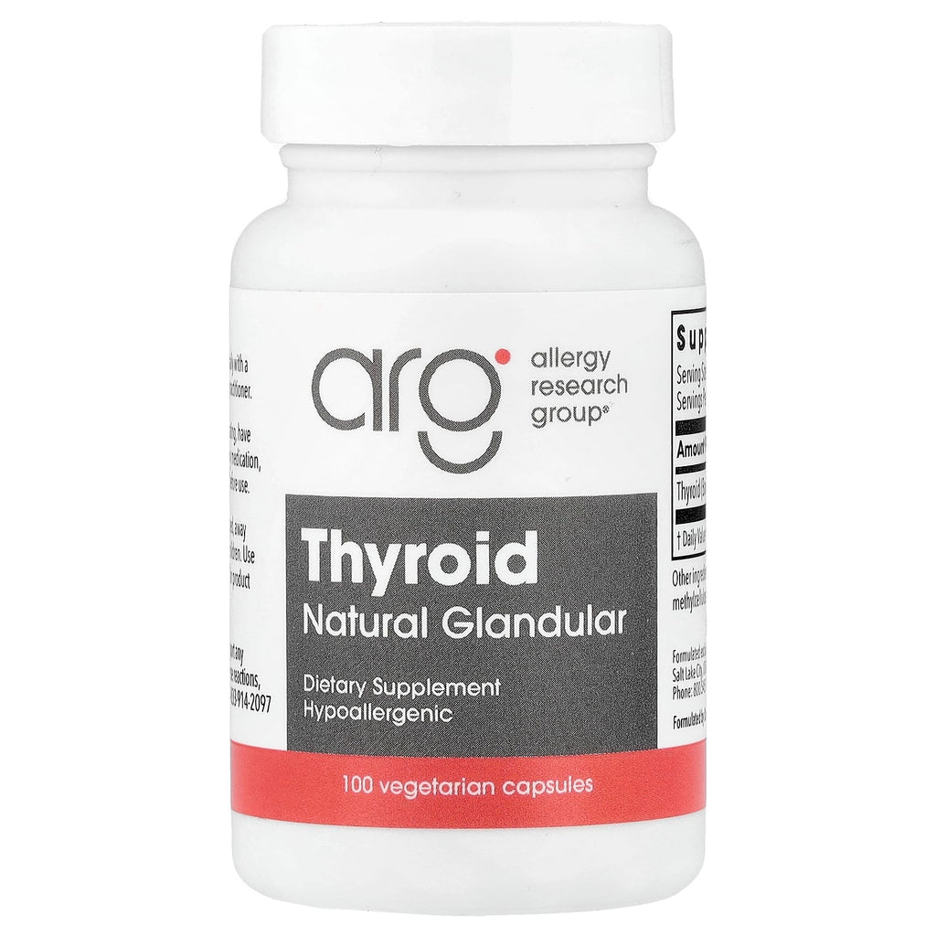 Allergy Research Group, Thyroid, Natural Glandular, 40 mg, 100 Vegetarian Capsules