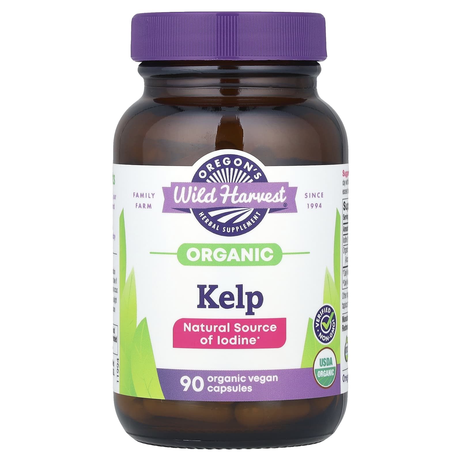 Oregon's Wild Harvest, Organic Kelp, 90 Organic Vegan Capsules