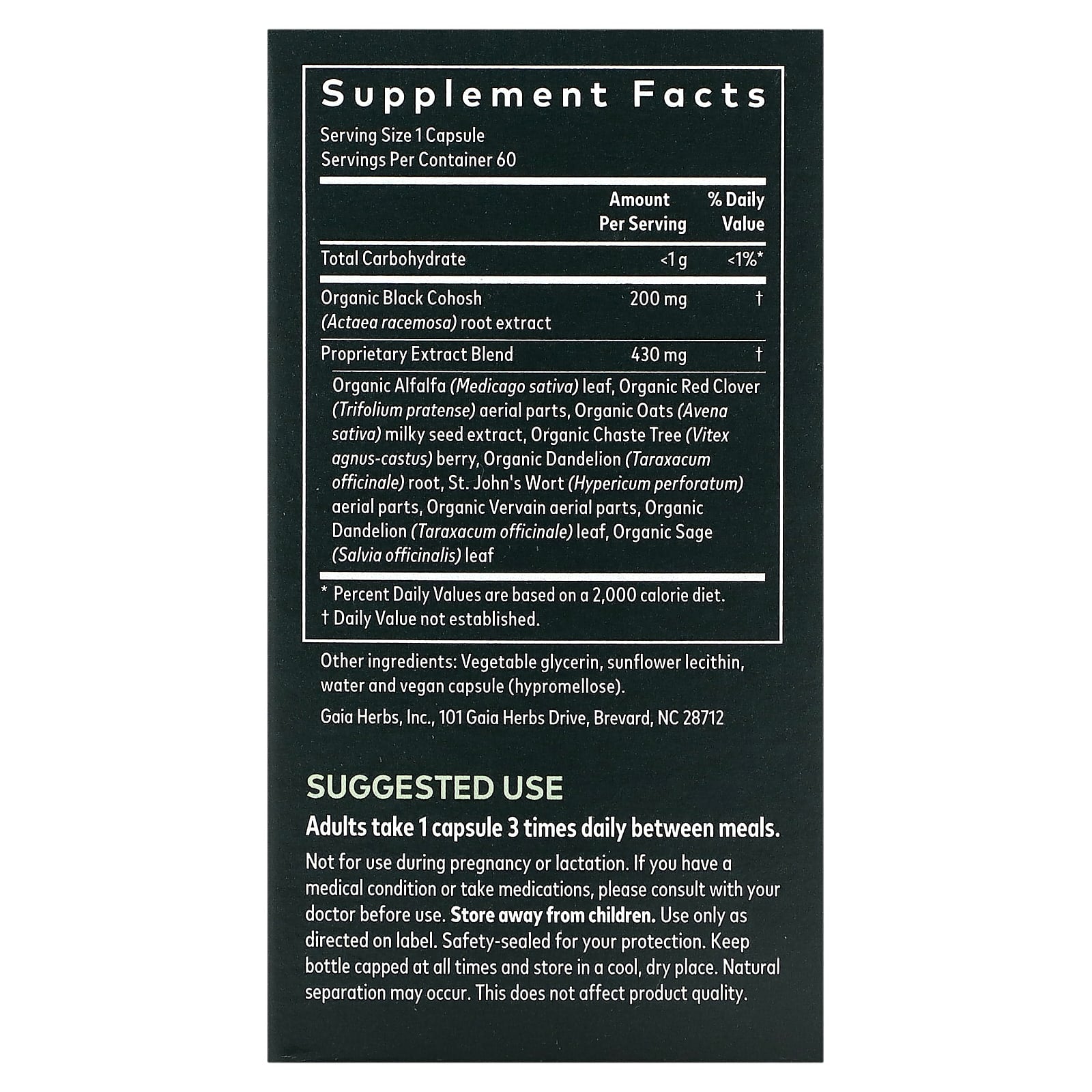 Gaia Herbs, Women, Menopause Support, Daytime, 60 Vegan Liquid Phyto-Caps