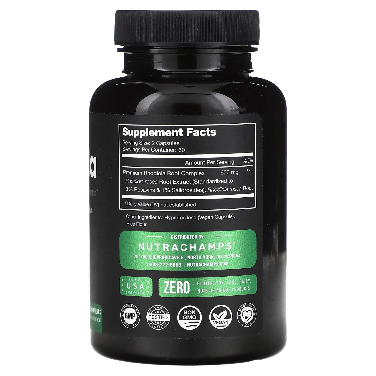 NutraChamps, Rhodiola, 120 Vegan Capsules (300 mg per Capsule)
