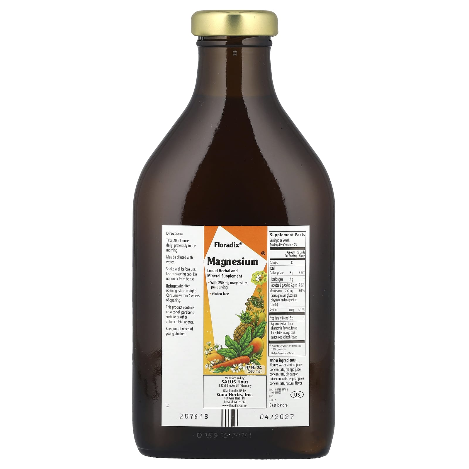 Floradix, Magnesium, 17 fl oz (500 ml)