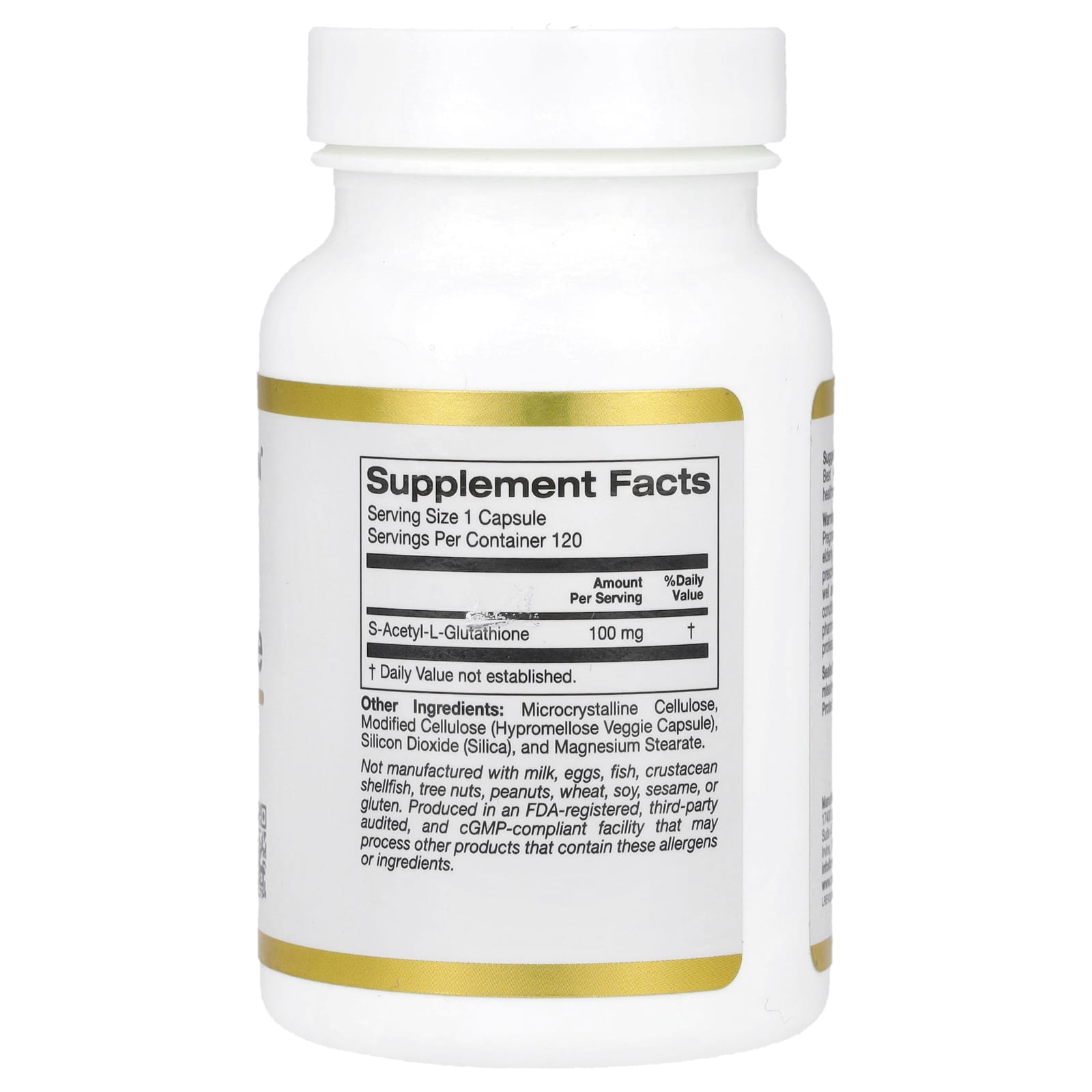 California Gold Nutrition, S-Acetyl L-Glutathione, 100 mg, 120 Veggie Capsules