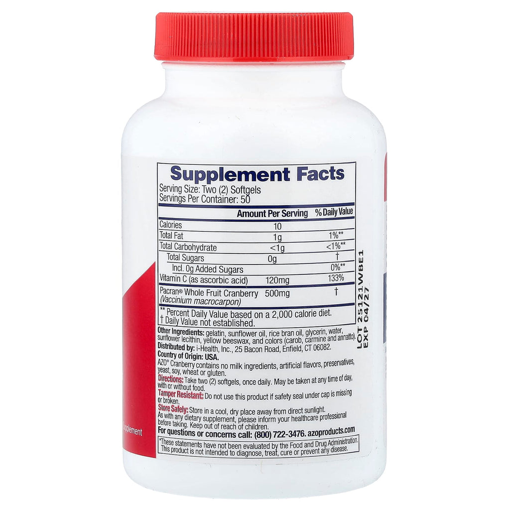 AZO, Cranberry, Urinary Health, 100 Softgels