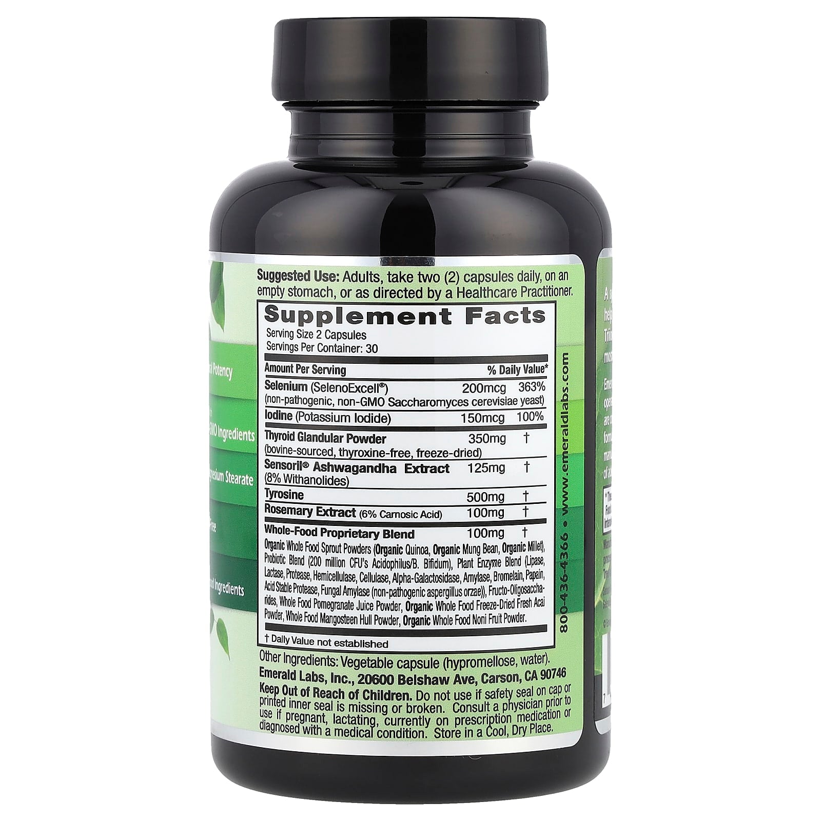 Emerald Laboratories, Thyroid Health, 60 Vegetable Capsules