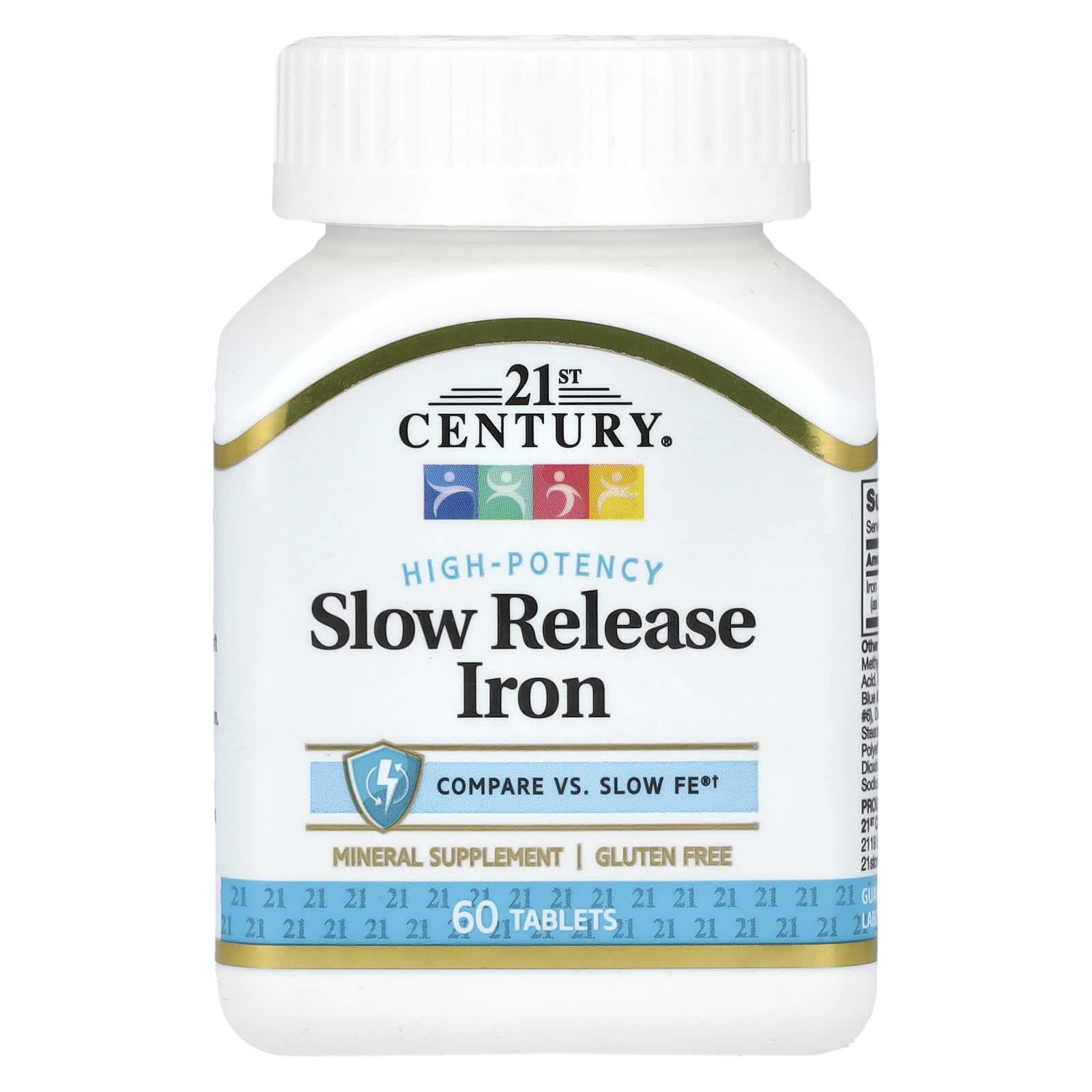 21st Century, Slow Release Iron, High Potency, 45 mg , 60 Tablets