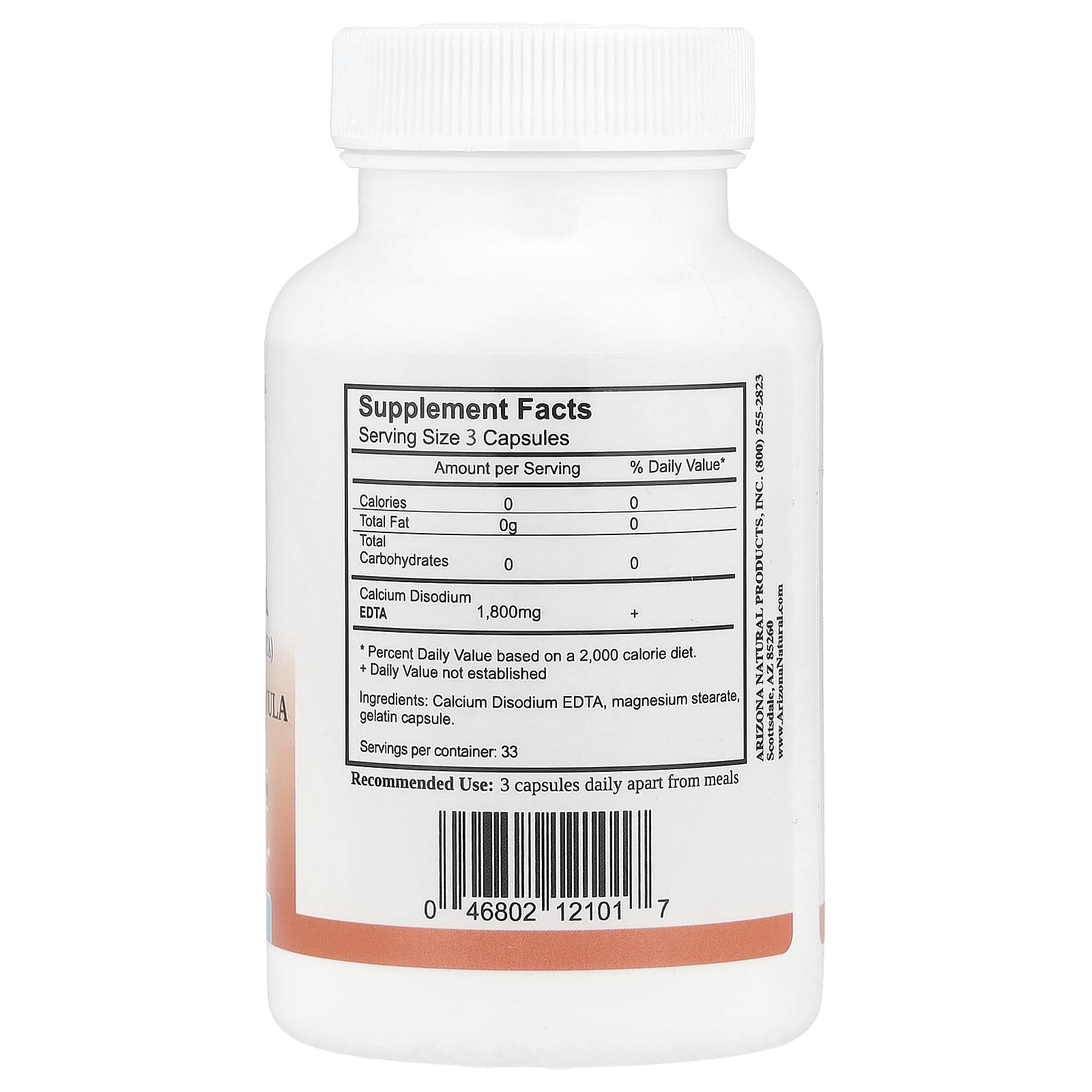 Arizona Natural, EDTA, 600 mg, 100 Capsules