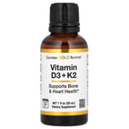 California Gold Nutrition, Vitamin D3 + K2 as MK-4, 25 mcg (1,000 IU), 1 fl oz (30 ml)