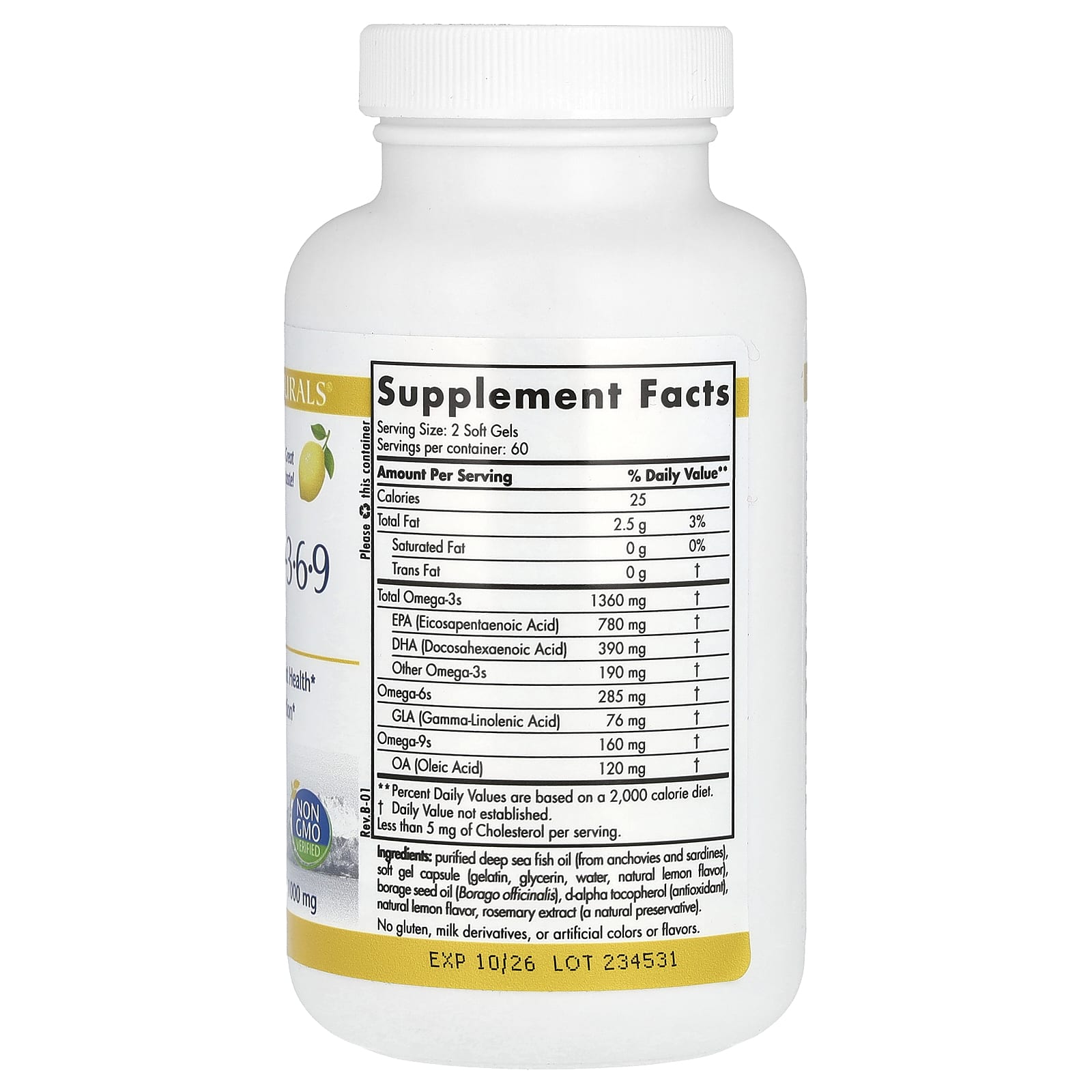 Nordic Naturals, ProOmega 3-6-9, Lemon, 120 Soft Gels