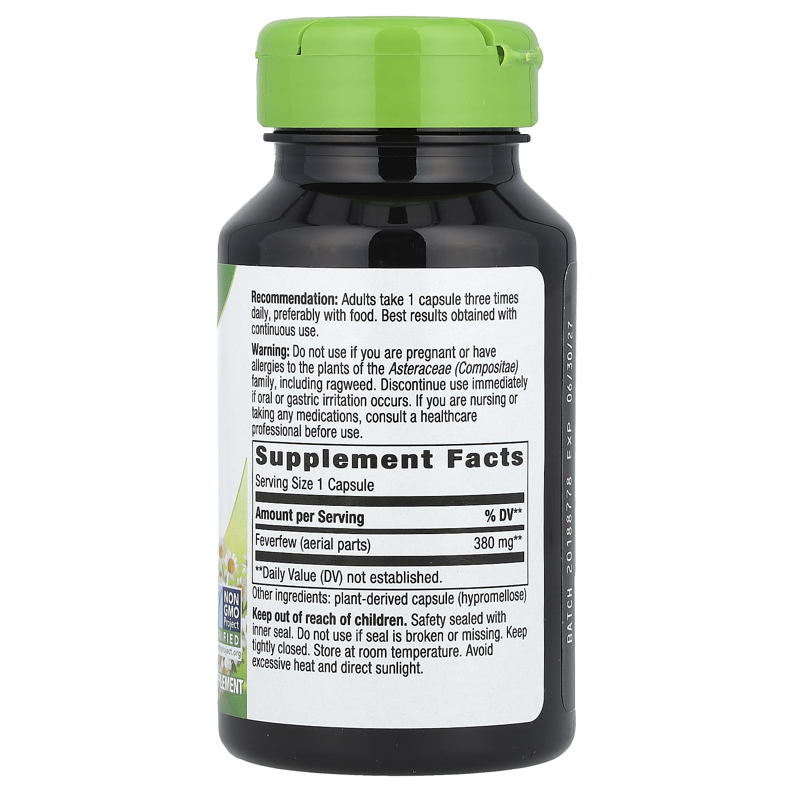 Nature's Way, Feverfew Herb, 380 mg, 100 Vegan Capsules