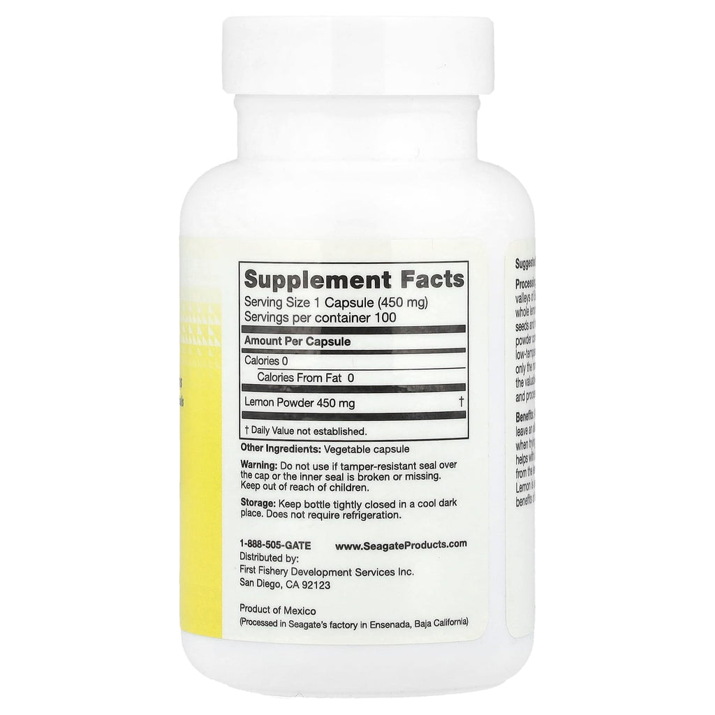Seagate, Lemon, 450 mg, 100 V Capsules