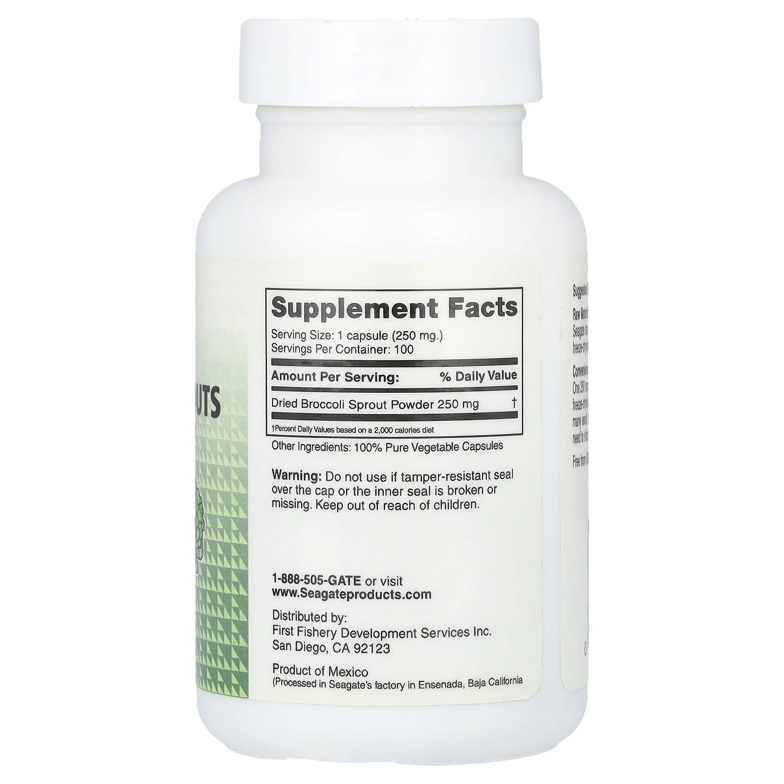 Seagate, Broccoli Sprouts, 250 mg, 100 V Capsules