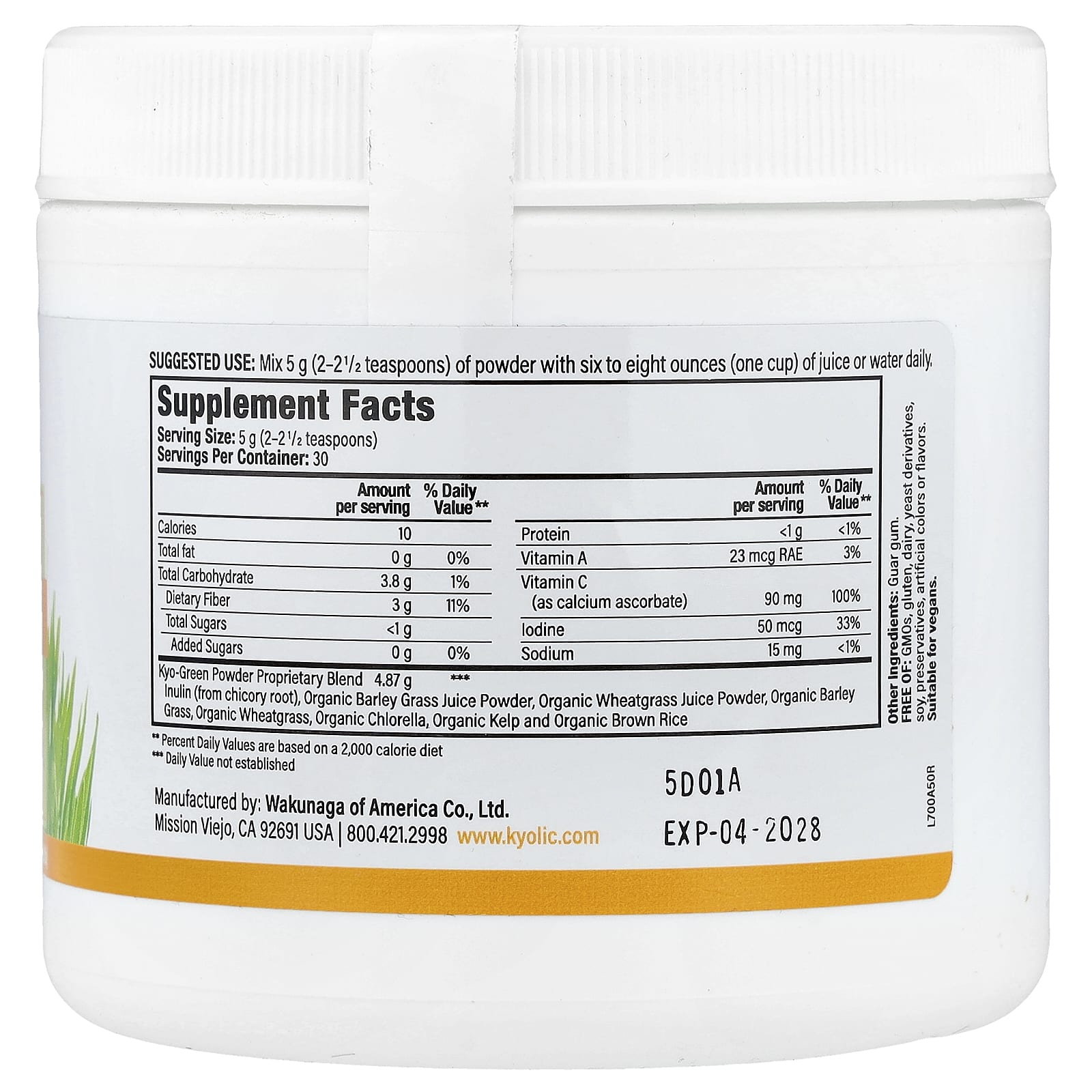 Kyolic, Kyo-Green® Powdered Drink Mix, Greens Blend, 5.3 oz (0.33 lb)