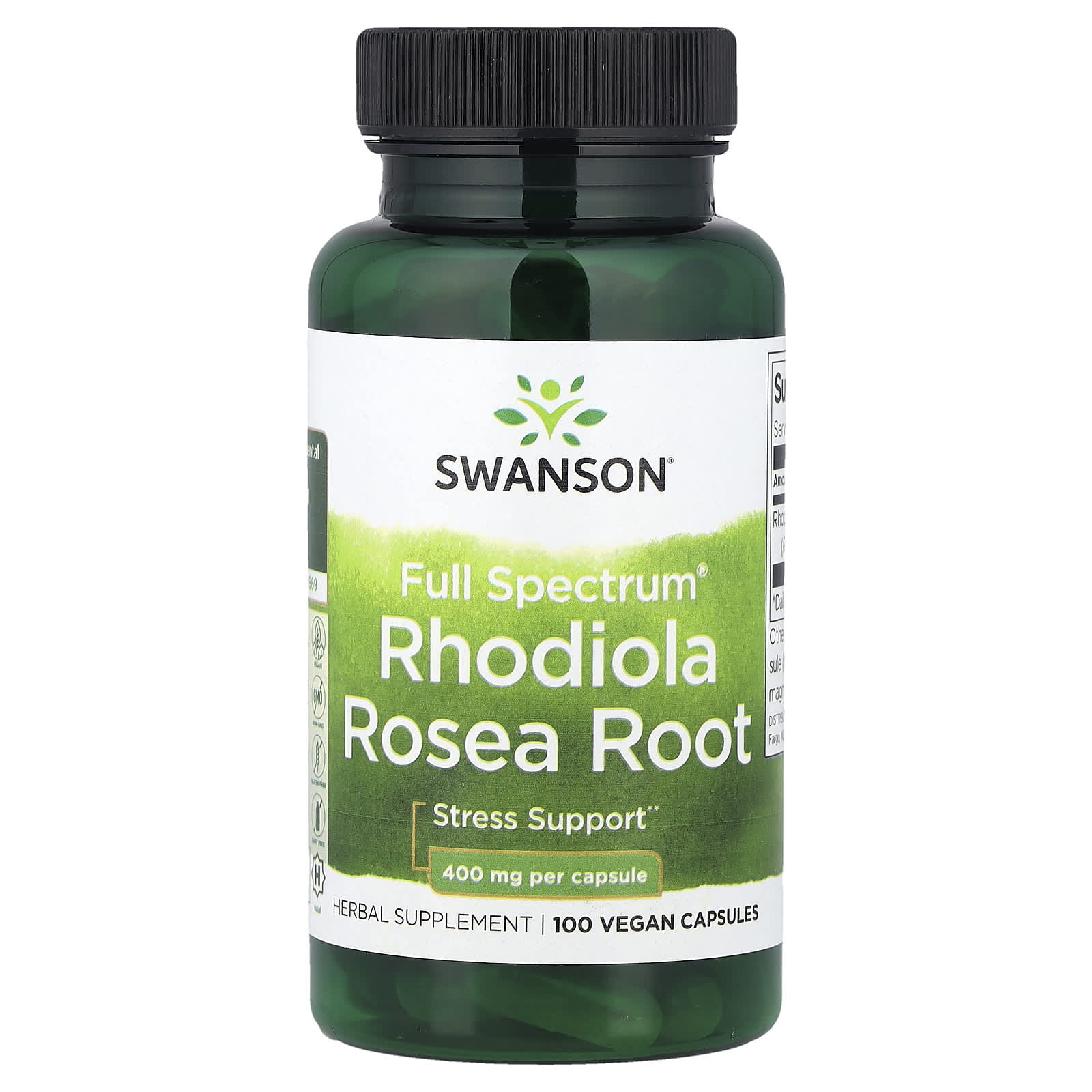 Swanson, Full Spectrum® Rhodiola Rosea Root, 400 mg, 100 Vegan Capsules