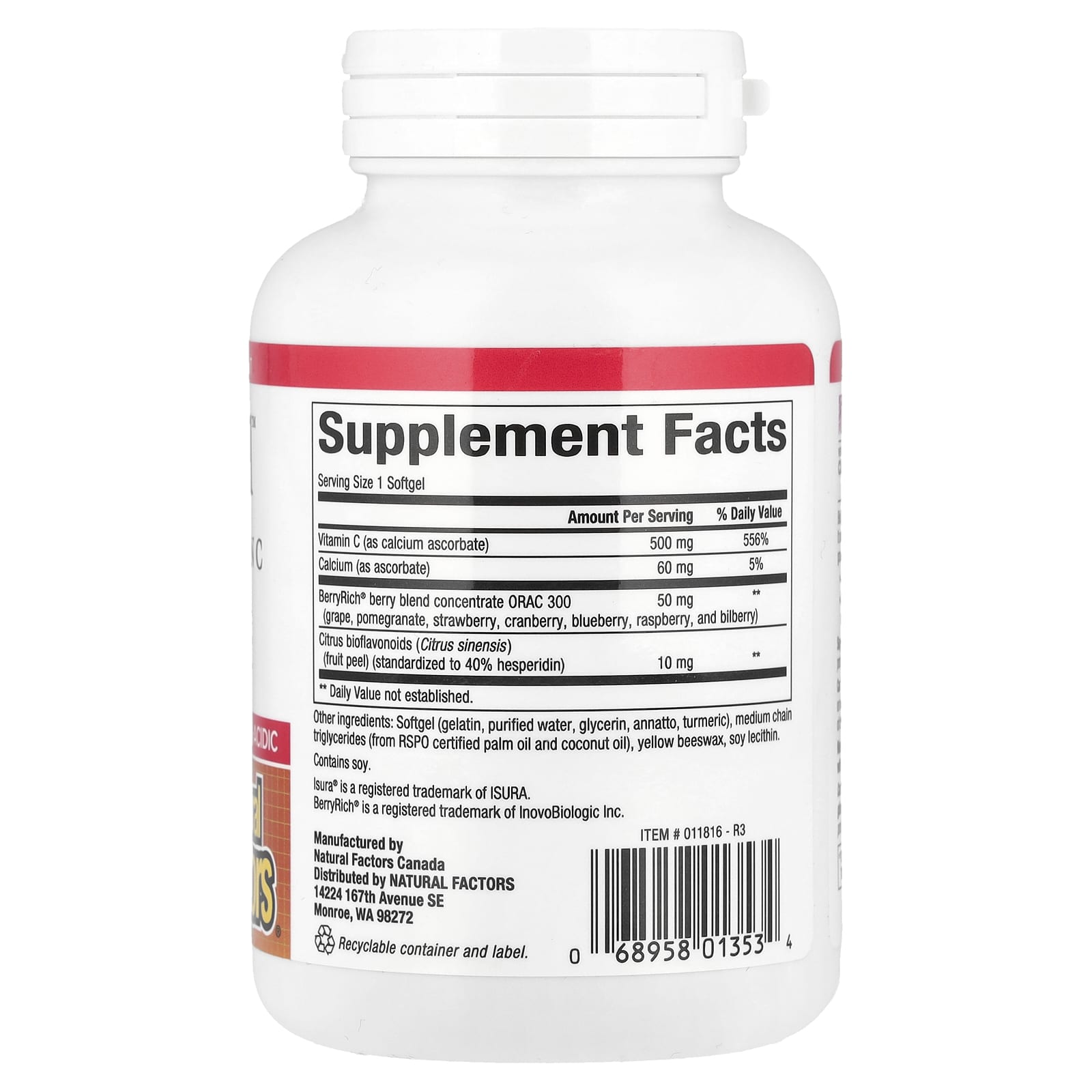 Natural Factors, BioCgel™, Buffered Vitamin C with BerryRich®, 90 Softgels