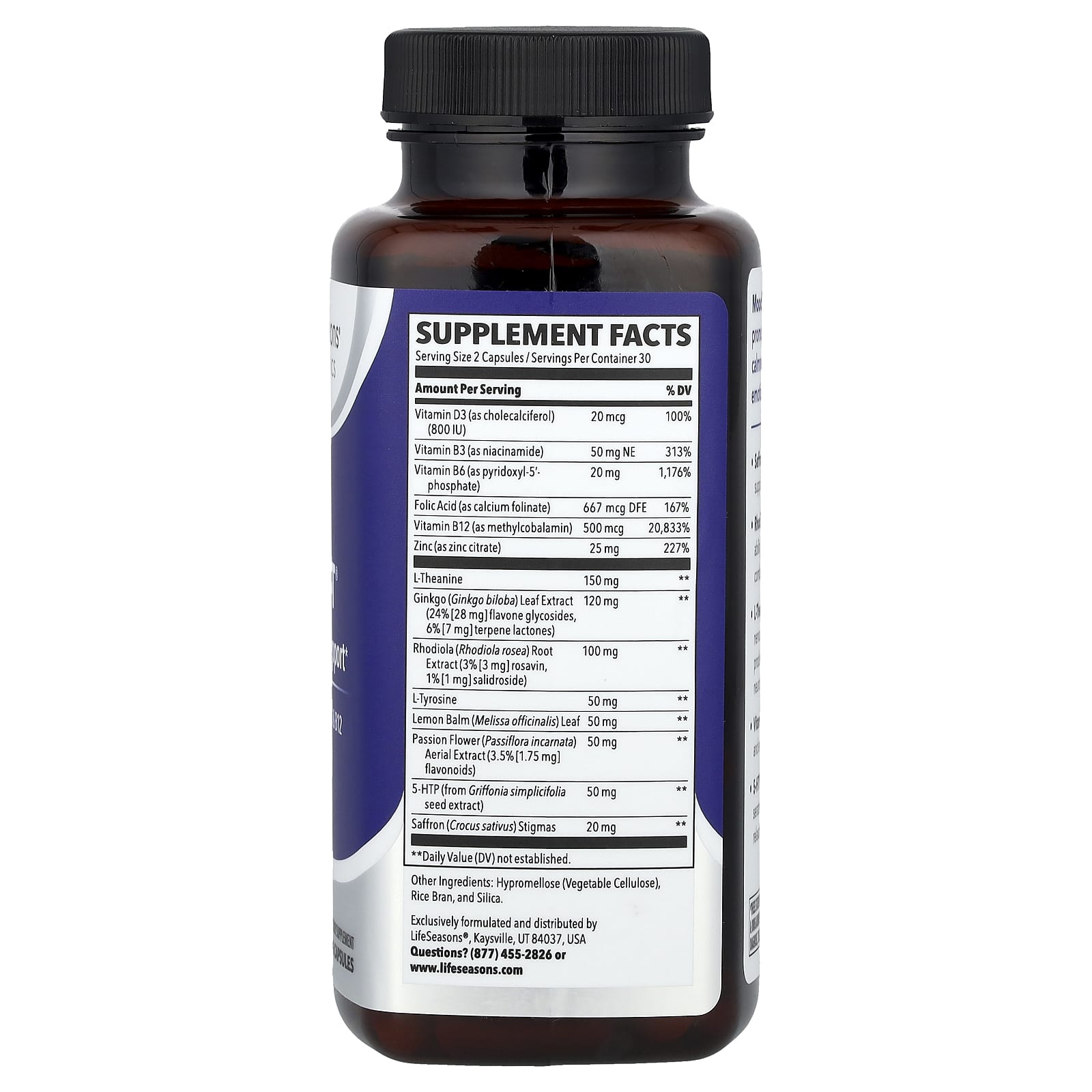 LifeSeasons, Mood Stabili-T®, Emotional Support, 60 Veg Capsules