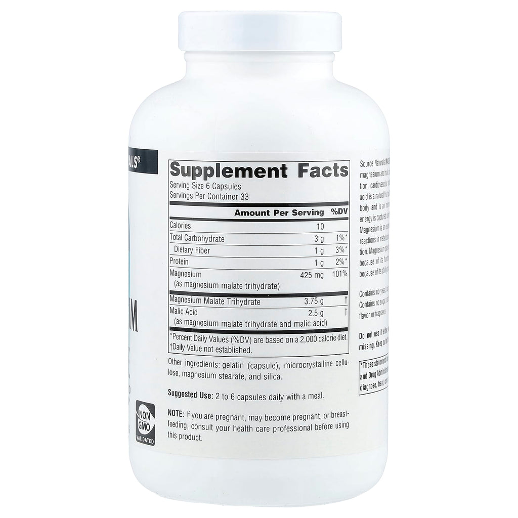 Source Naturals, Magnesium Malate, 200 Capsules