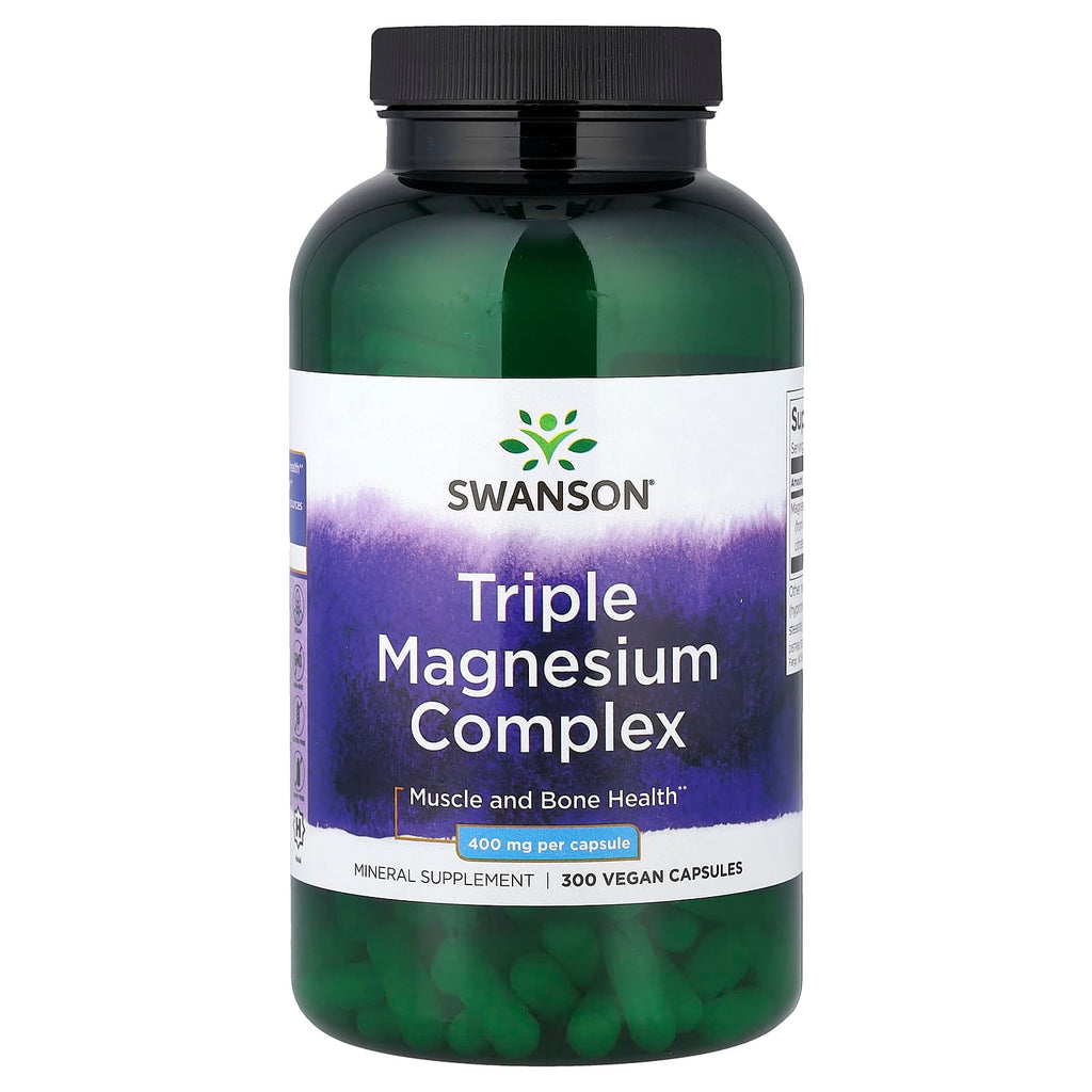 Swanson, Triple Magnesium Complex, 400 mg, 300 Vegan Capsules