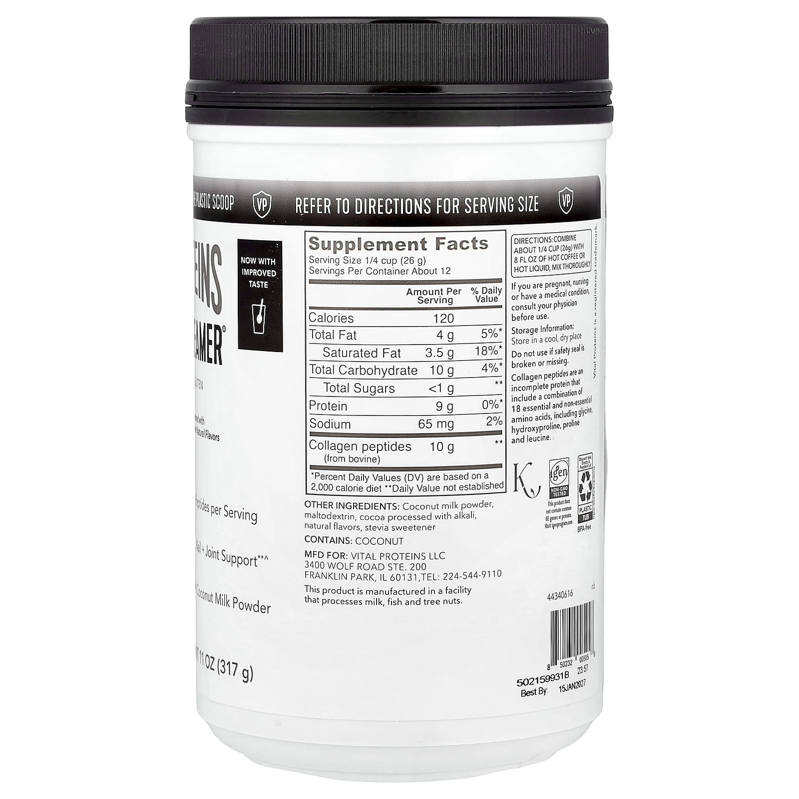 Vital Proteins, Collagen Creamer®, Mocha, 11 oz (317 g)