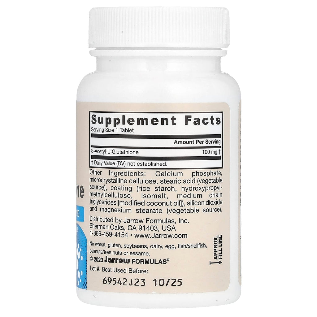 Jarrow Formulas, Vegan S-Acetyl L-Glutathione, 100 mg, 60 Tablets